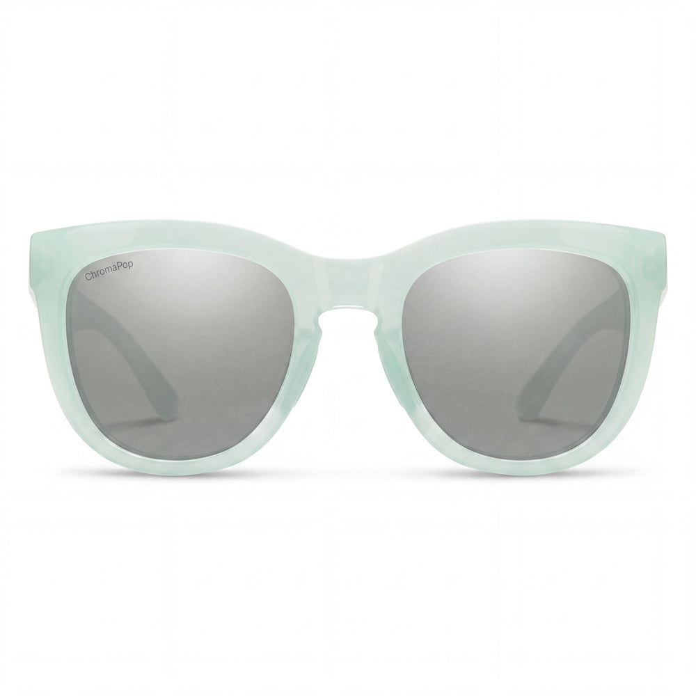 Gafas de sol Smith Modern Ice de fibra de carbono para mujer, lentes polarizadas Chromapop Platinum con protección UV, puente de 52 mm