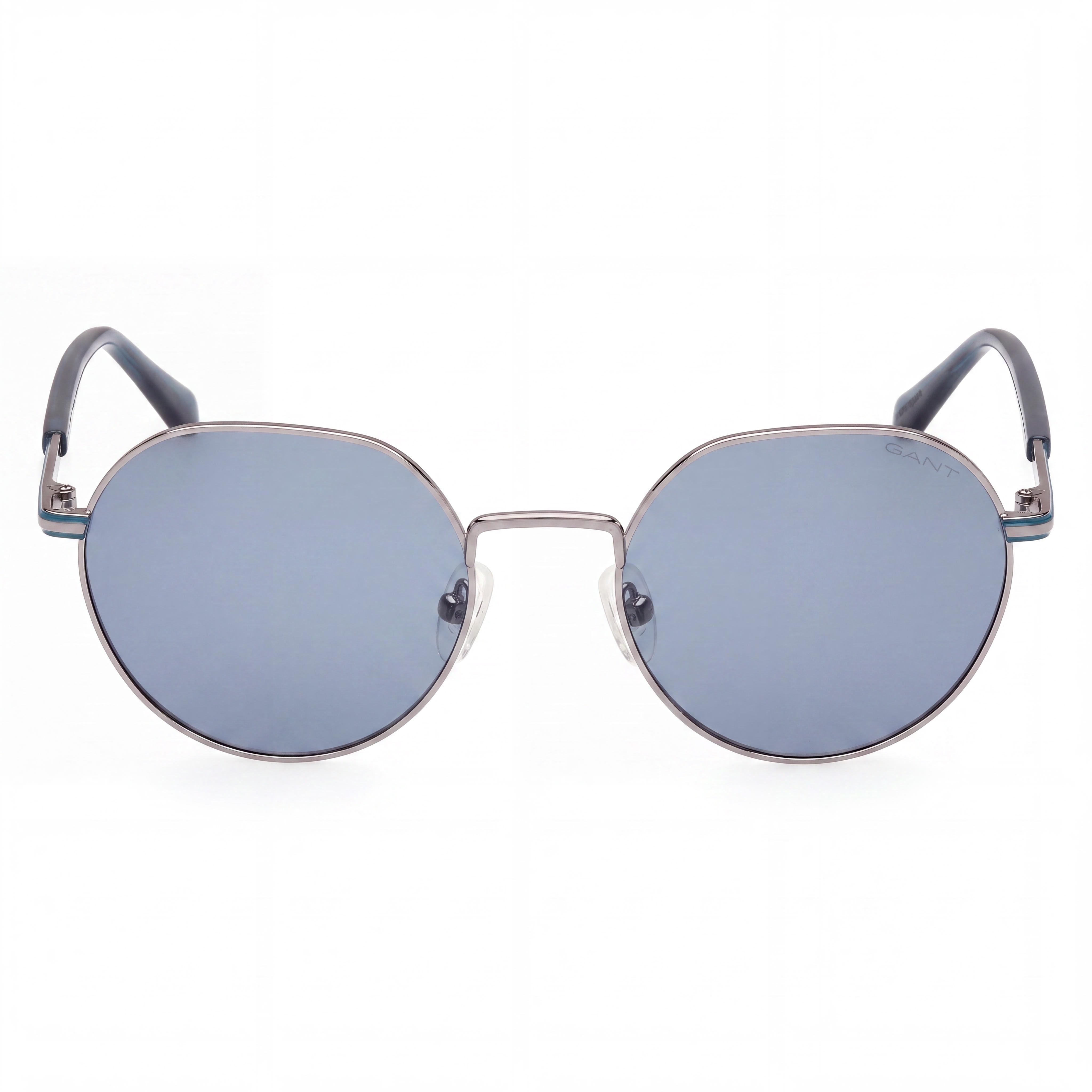 GANT GA7233 Women's Round Metal Frame Sunglasses, 100% UV Protective, Shiny Light Ruthenium, 53mm, Photo 2