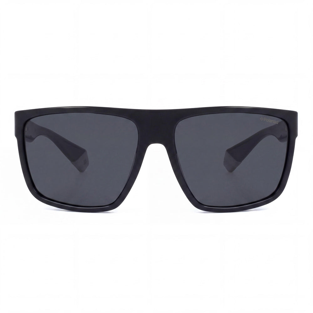 Gafas de sol Polaroid Pld 6076/S para hombre, montura de policarbonato negro, lentes grises polarizadas, protección UV, 60mm