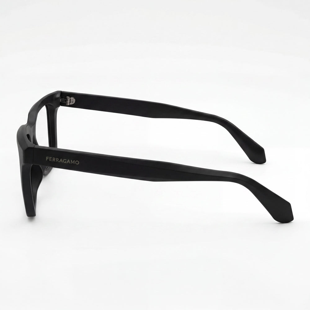 Salvatore Ferragamo Classic Model Men's Eyeglasses with Black Acetate Frame and 52mm Lens Width