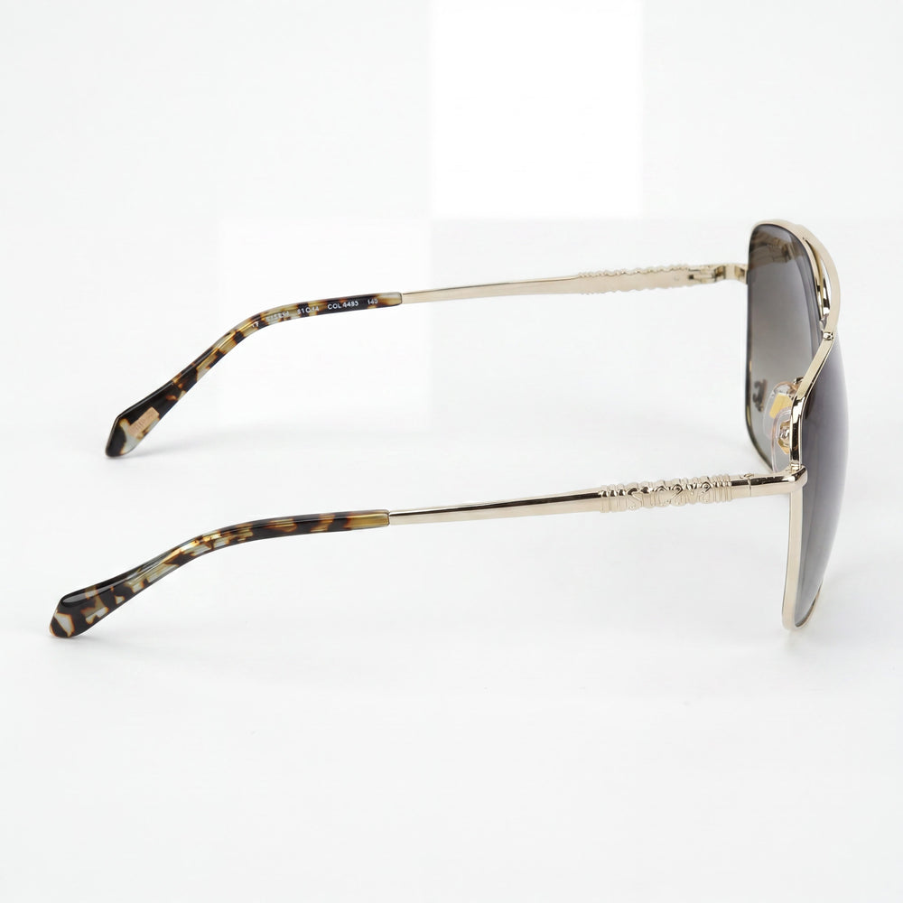 Just Cavalli SJC030 Navigator Unisex Metal Frame Shiny Light Gold Non-Polarized Brown Gradient Sunglasses 61mm