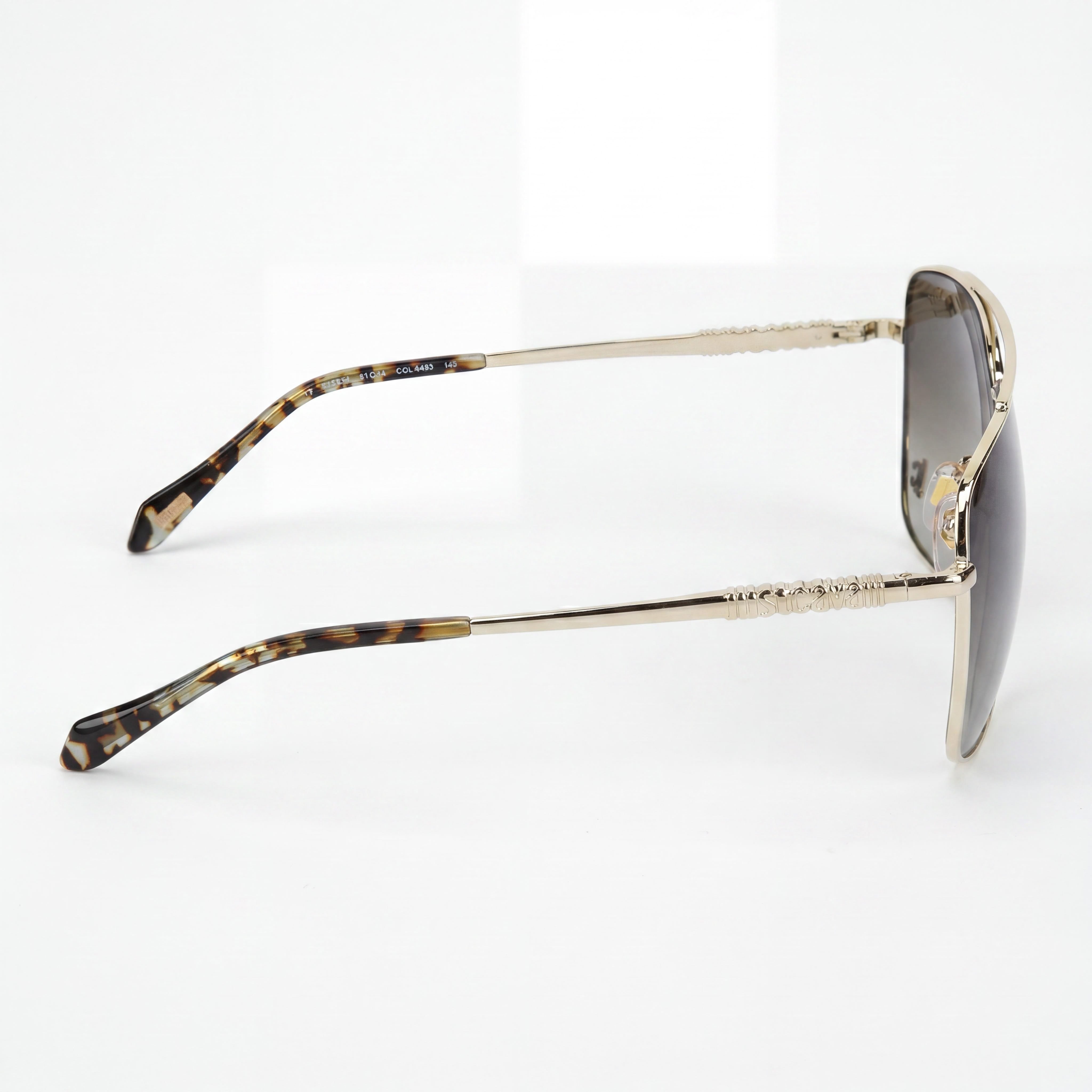 Just Cavalli SJC030 Navigator Unisex Metal Frame Shiny Light Gold Non-Polarized Brown Gradient Sunglasses 61mm, Photo 3