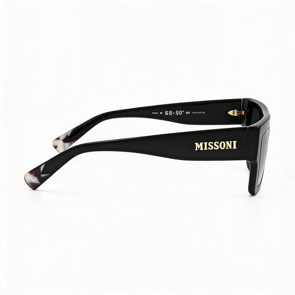 Missoni Classic Women's Dark Grey Shaded Black Acetate Frame Sunglasses with Dark Grey Shaded Lenses, UV Protection, 53mm