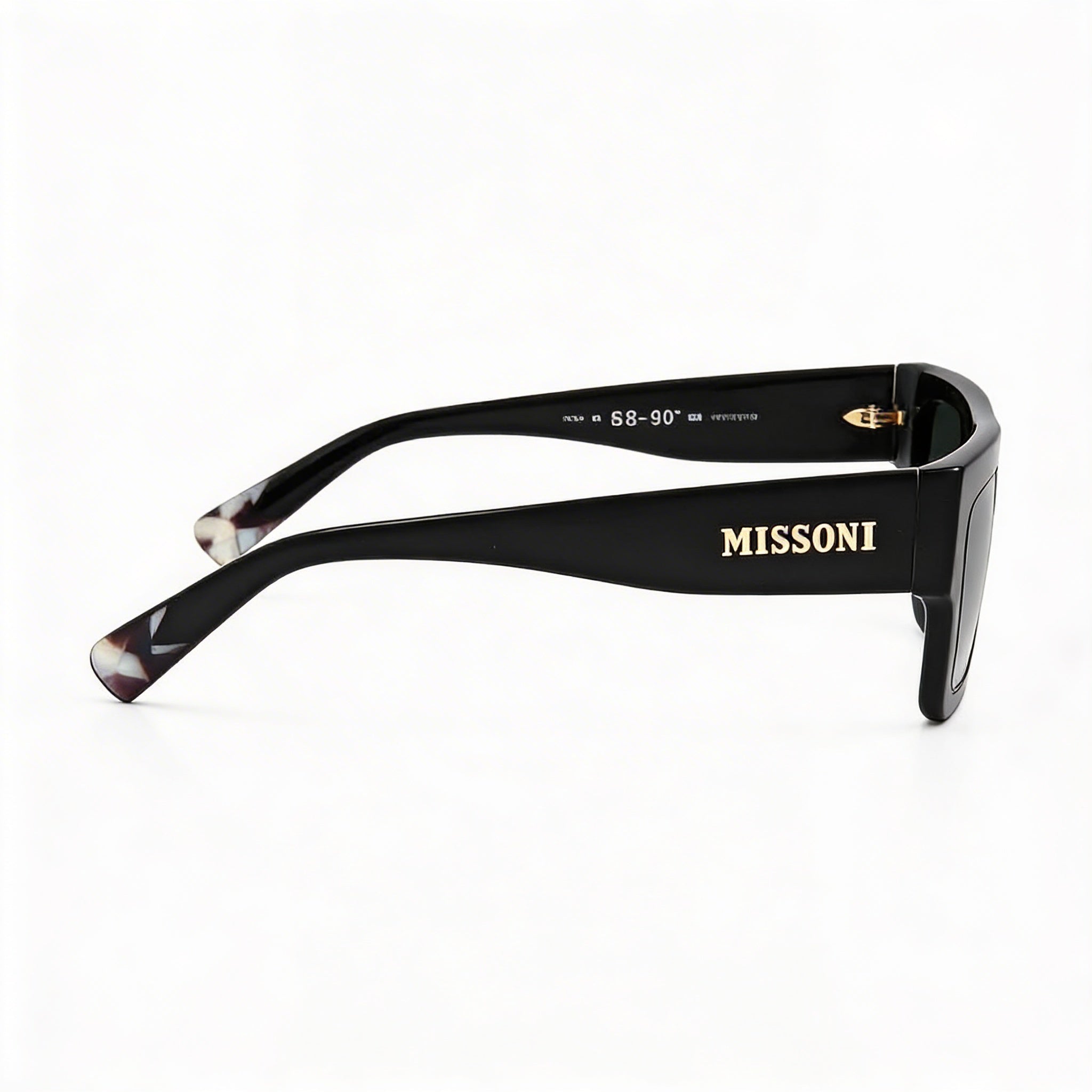 Missoni Gafas de sol clásicas para mujer, montura de acetato en gris oscuro y negro degradado con lentes grises degradadas, protección UV, 53 mm, Photo 3