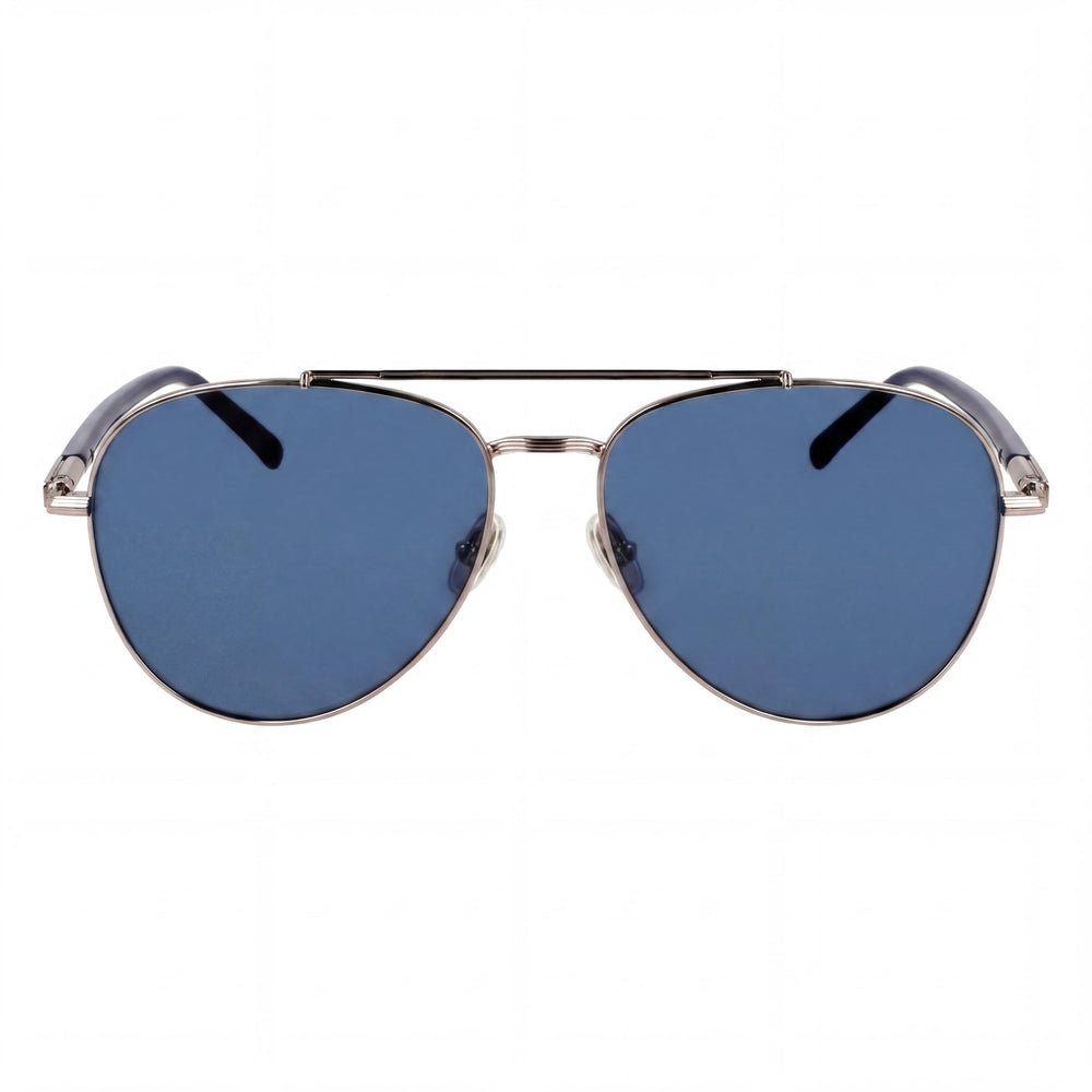 Ferragamo Modern Men's Light Ruthenium Blue Metal Sunglasses 61mm