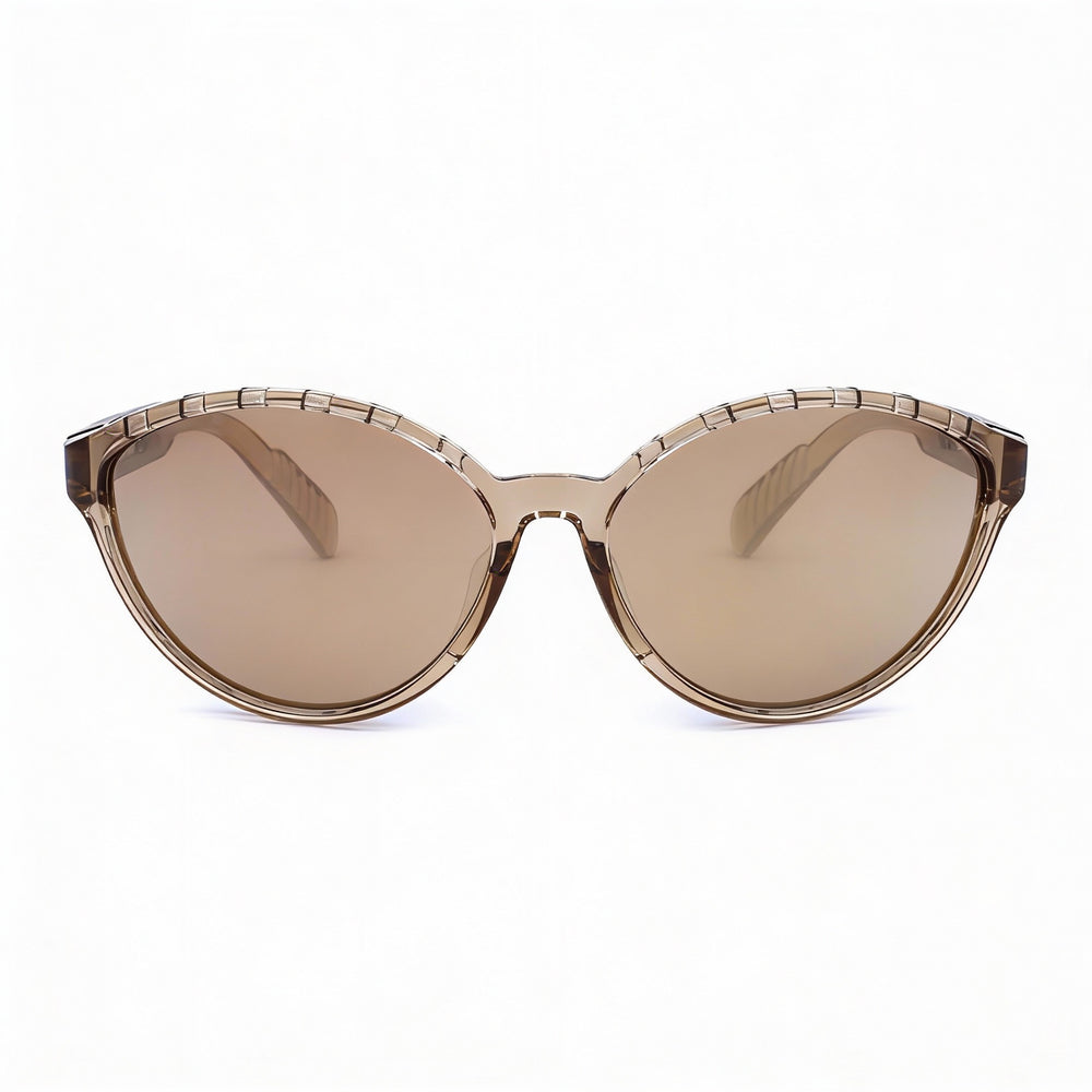 adidas Classic Women's Light Brown Plastic Frame Brown Mirror Polycarbonate Lens Gradient UV Protection Sunglasses 61mm