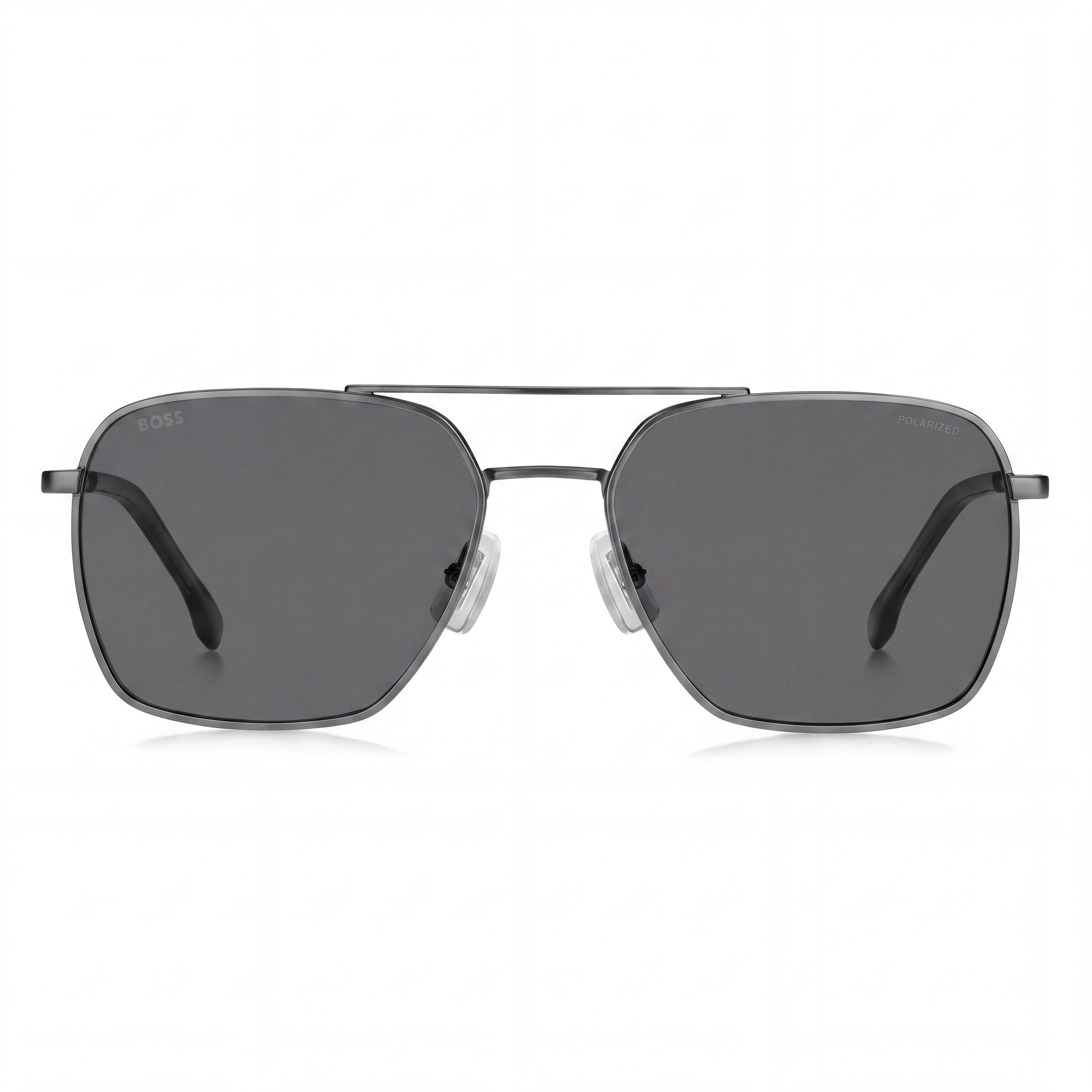 Hugo Boss Boss 1414/S Gafas de sol unisex de metal con protección UV no polarizada, con montura rutenio oscuro mate y lentes rutenio oscuro de 57 mm, Photo 2