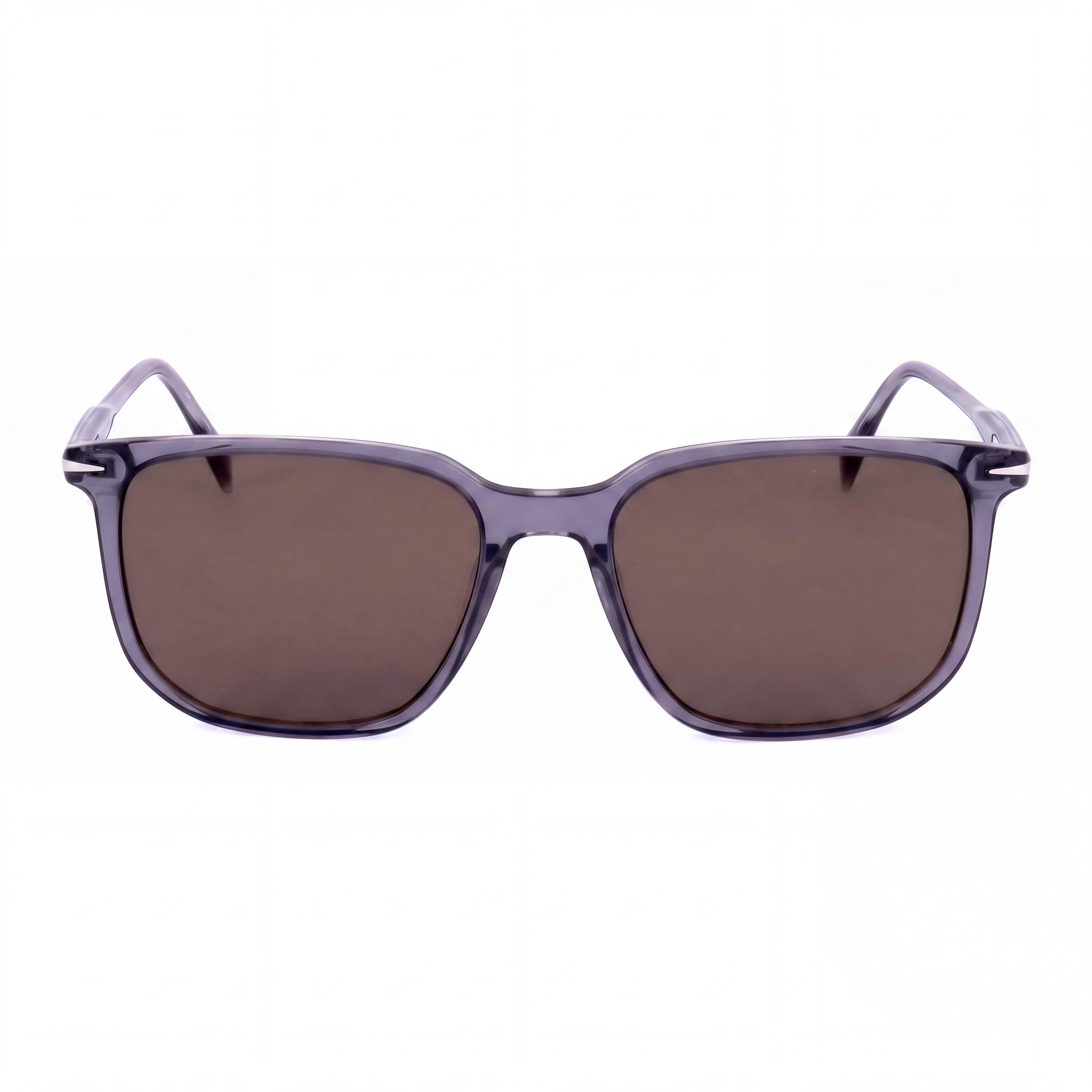 David Beckham DB 1141/S Men's Grey Crystal Frame Light Acetate Brown Lens Sunglasses 55-18-150, Photo 2