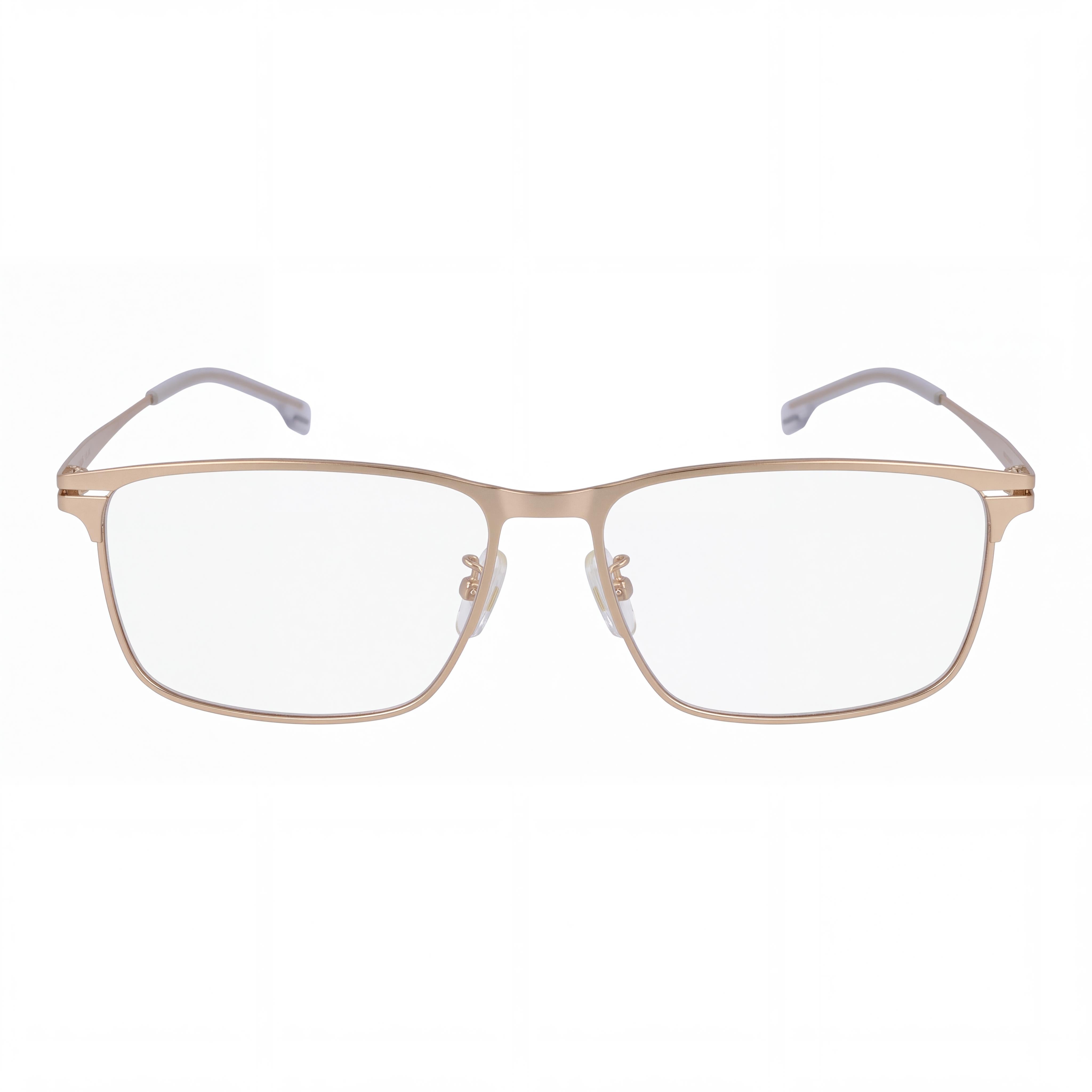 Hugo Boss Rectangular Optical Frames, Unisex, Metal Matte Gold Frame, Lenses, 40mm, Photo 2