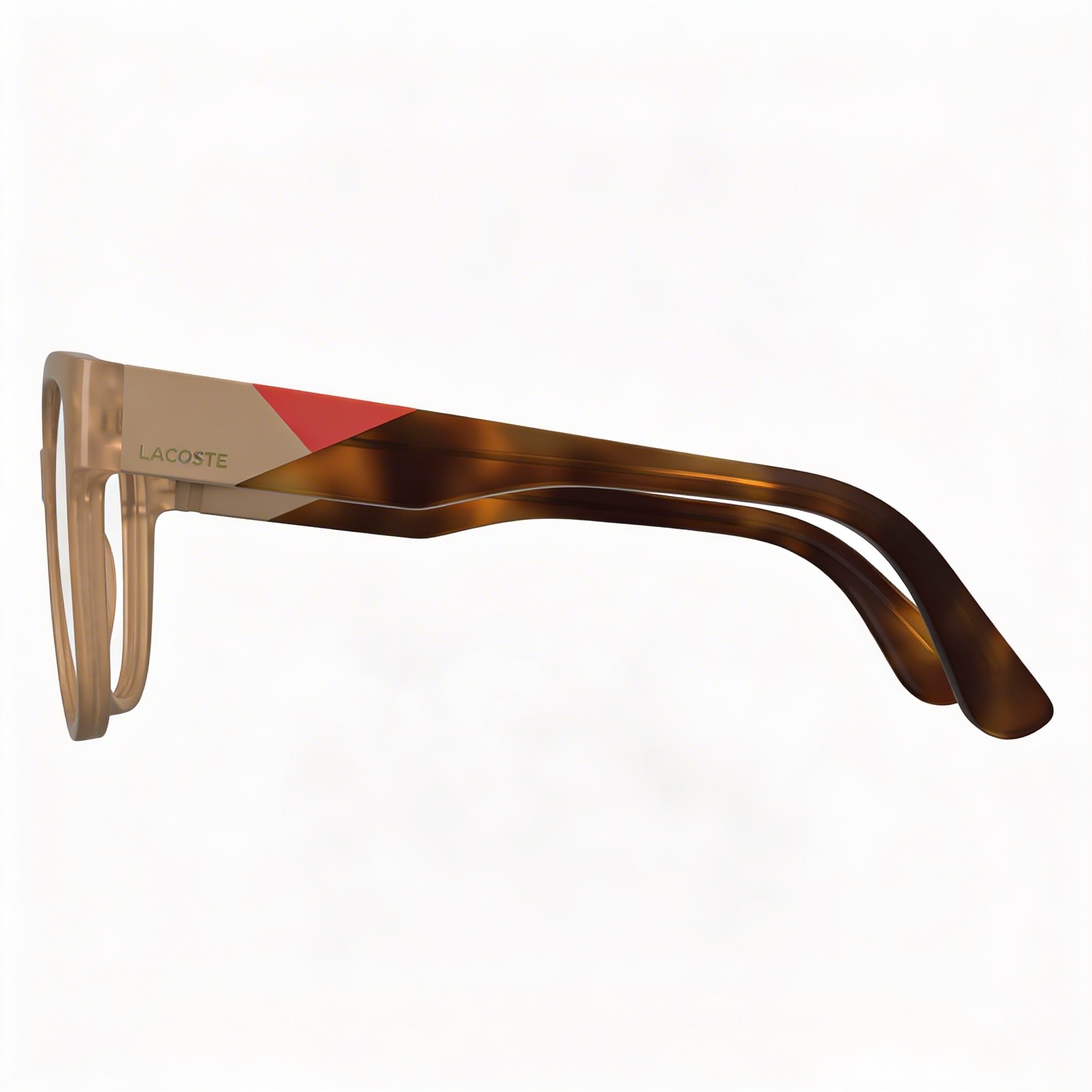 Lacoste L2953 Modern Unisex Prescription Ready Eyeglasses with Transparent Caramel Iniettato Frame 55mm, Photo 3