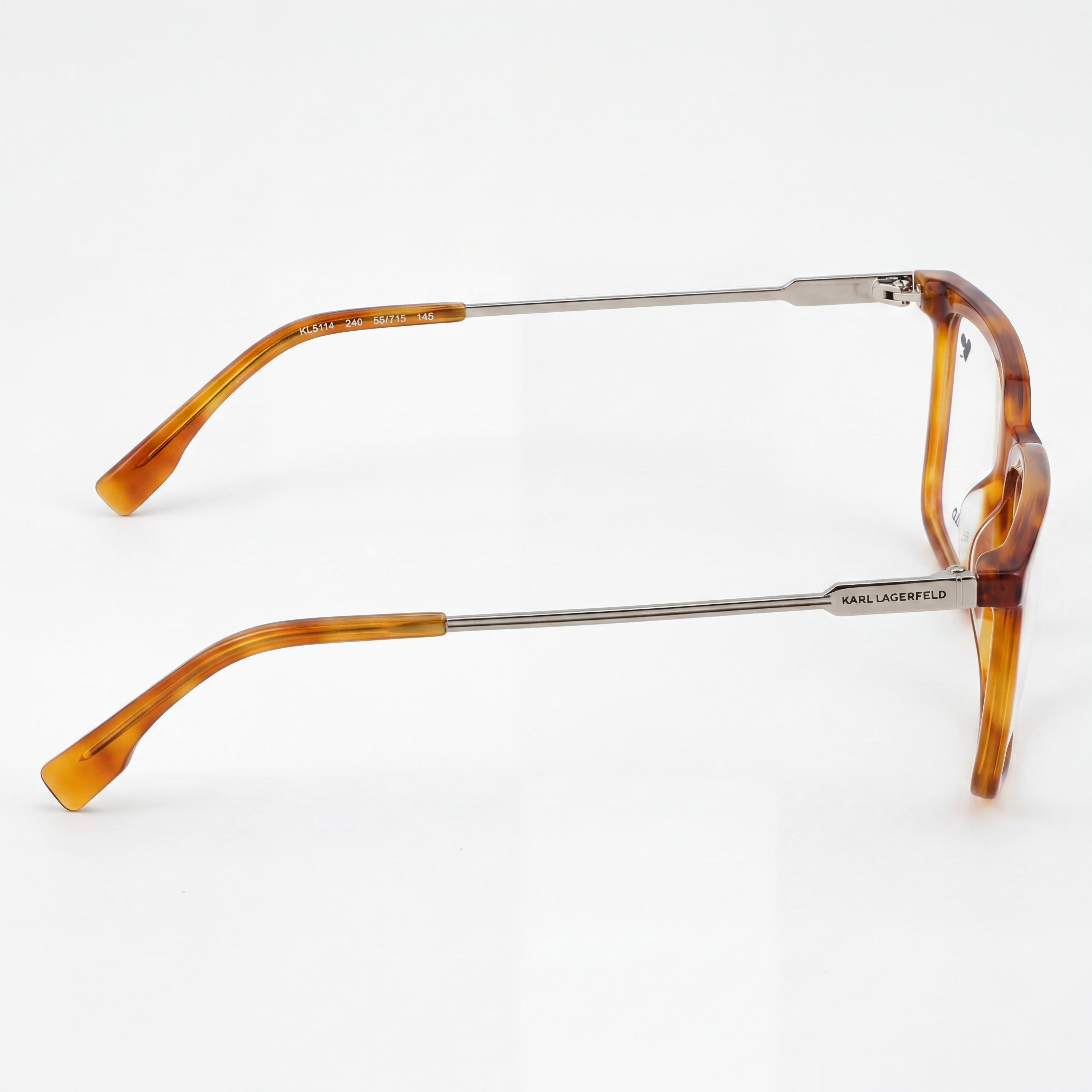 KARL LAGERFELD Modern Unisex Eyewear with Tortoise-colored Acetate Frame and Polycarbonate Lenses 55mm, Photo 2