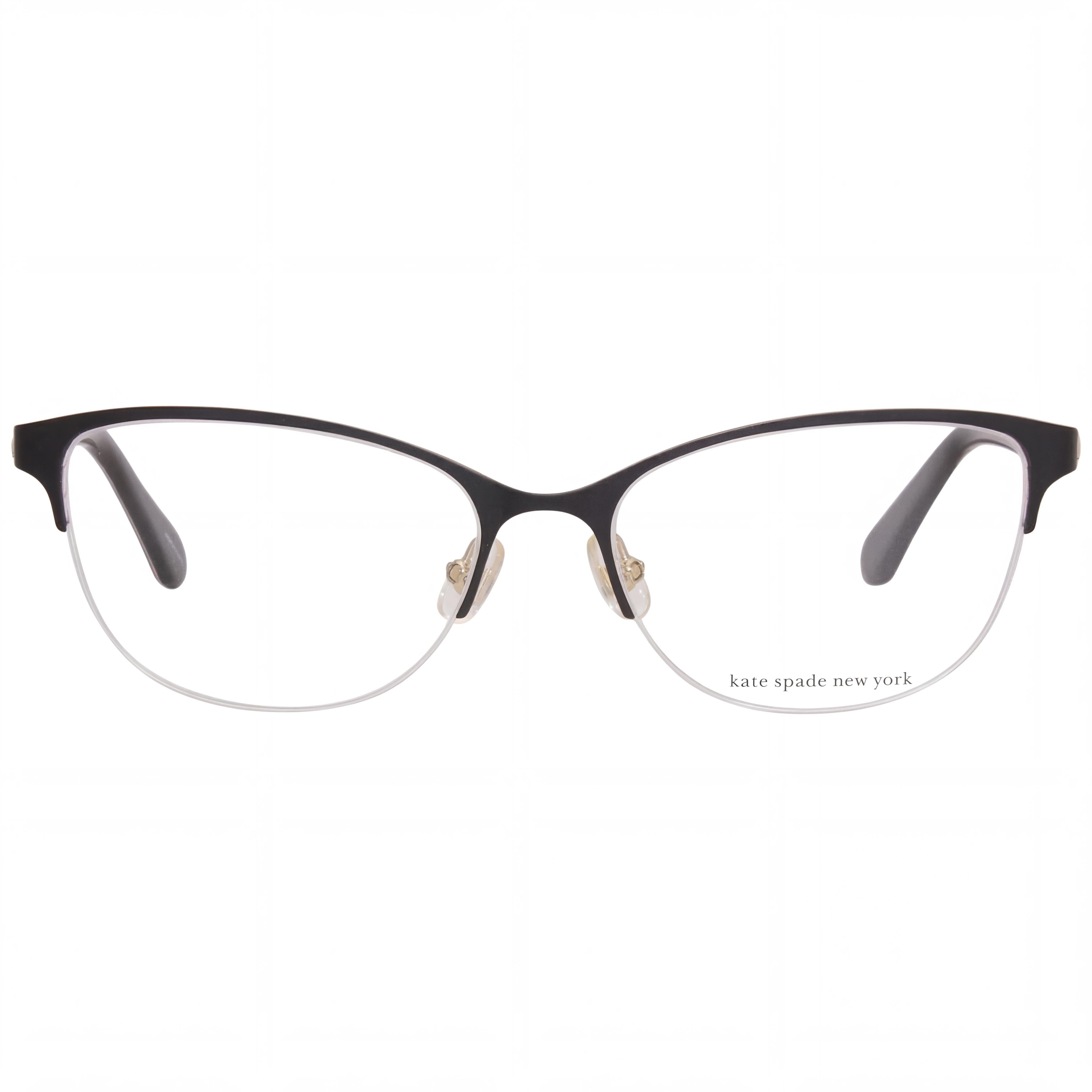 Kate Spade New York Adalina Women's Alloy Steel Semi-Rimless Cat Eye Eyeglasses Black Gold 53mm, Photo 2