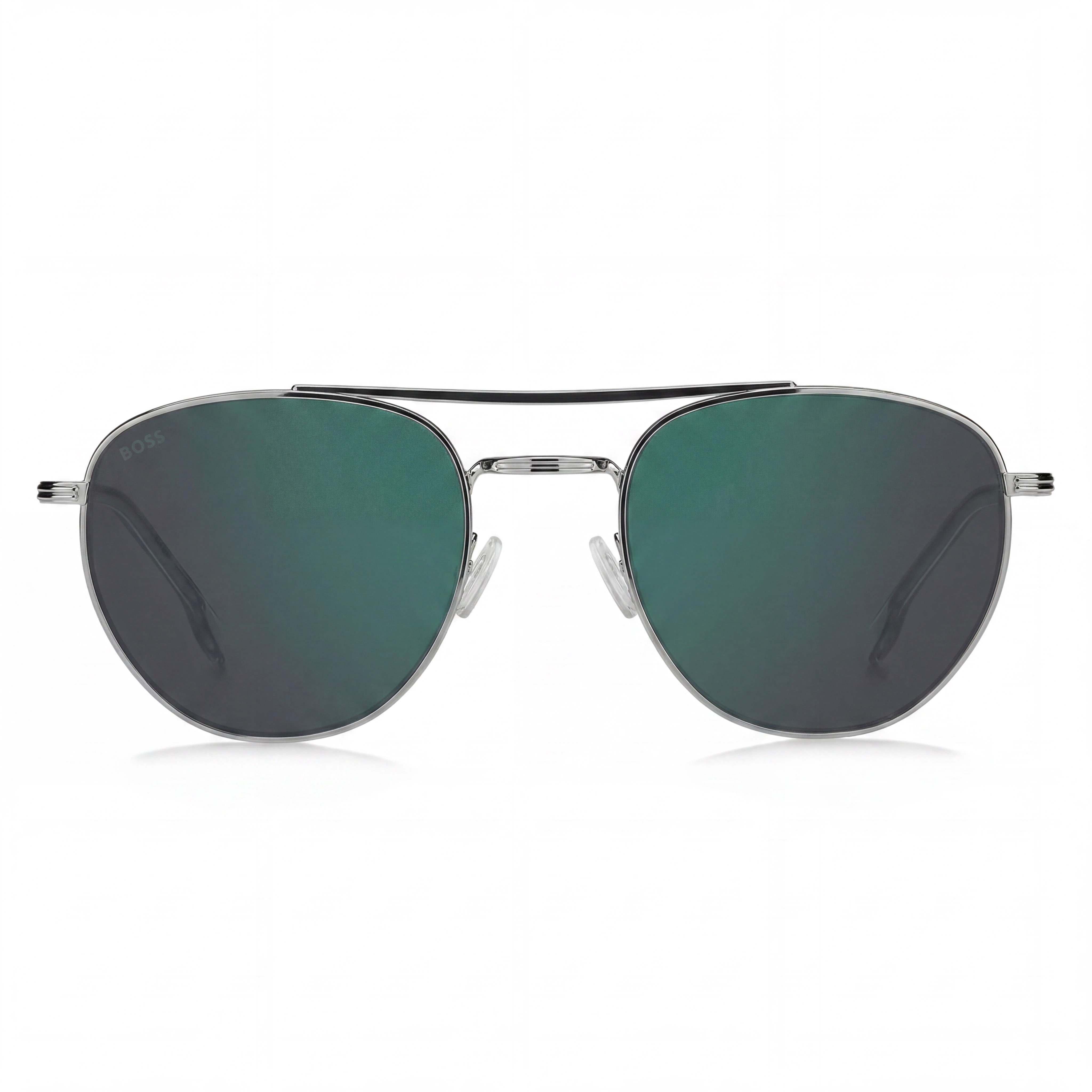 Gafas de sol Boss Ruthenium 1631 para hombre, armazón de rutenio de acero inoxidable, lentes de espejo verdes, 100% protección UV, 53 mm, Photo 2