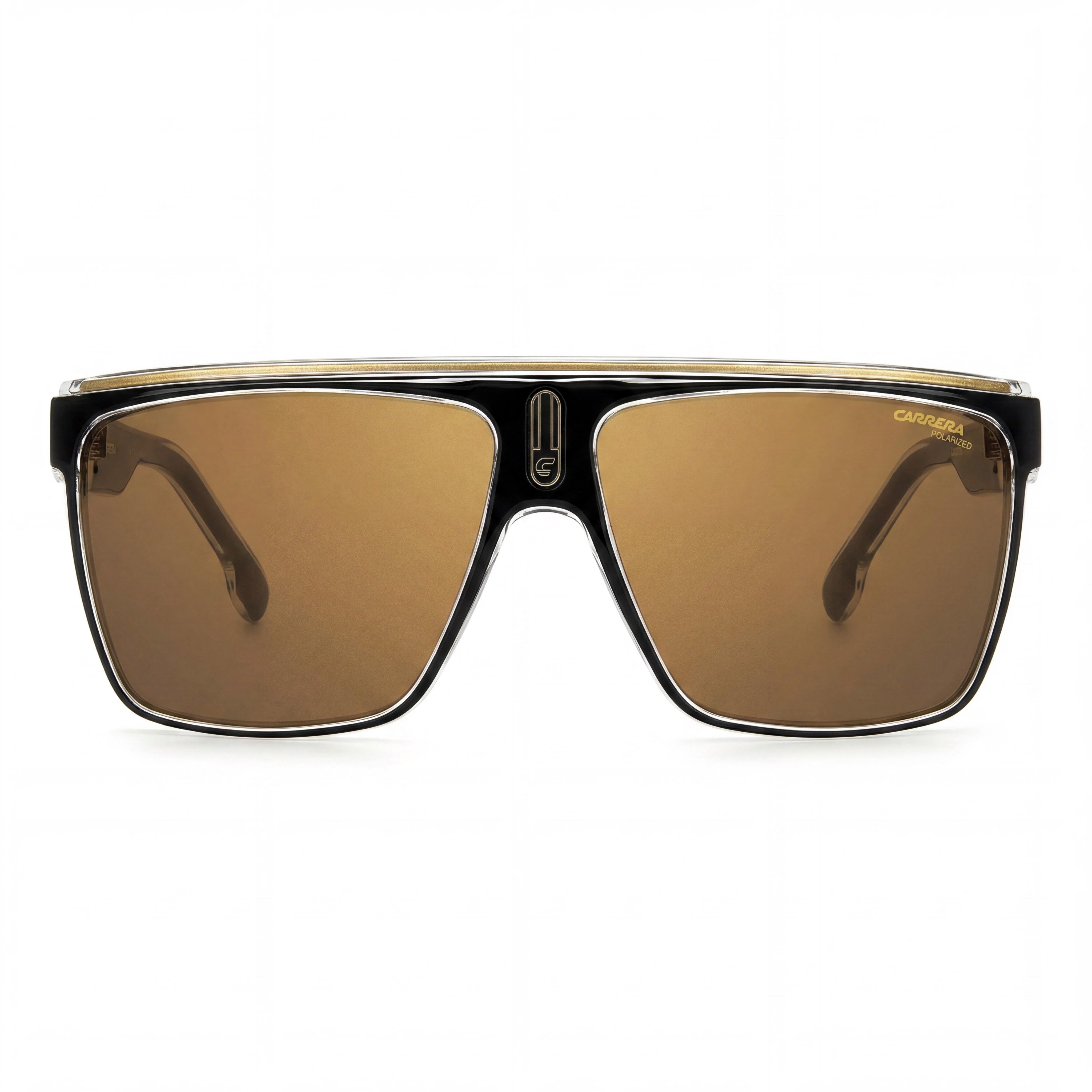 Carrera Modern Men's Black Gold Polyamide Sunglasses with Gold High Contrast Antireflex Lenses 63mm UV Protection, Photo 2