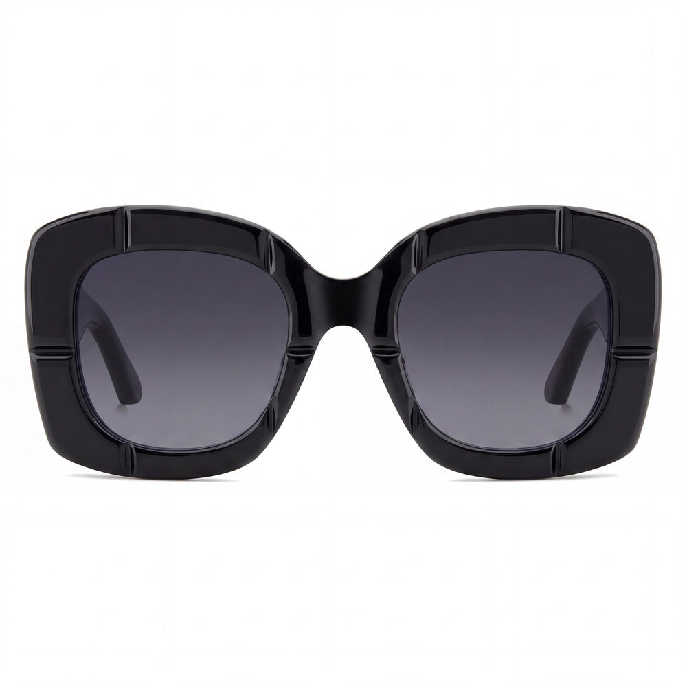 kate spade new york Gafas de sol casuales de acetato negro cuadrado, con cristales oscuros degradados no polarizados, para mujer, 50-23-140