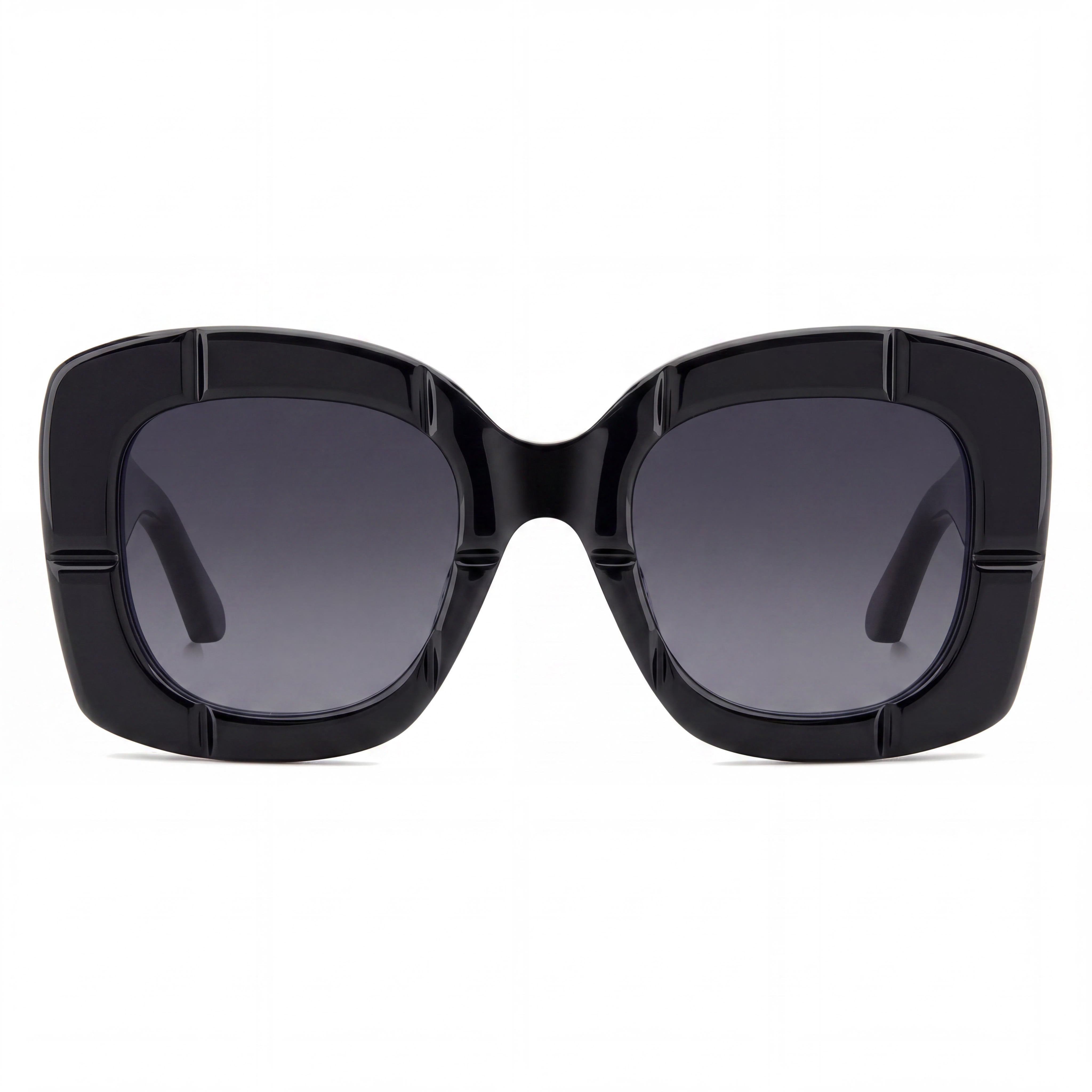 kate spade new york Gafas de sol casuales de acetato negro cuadrado, con cristales oscuros degradados no polarizados, para mujer, 50-23-140, Photo 2