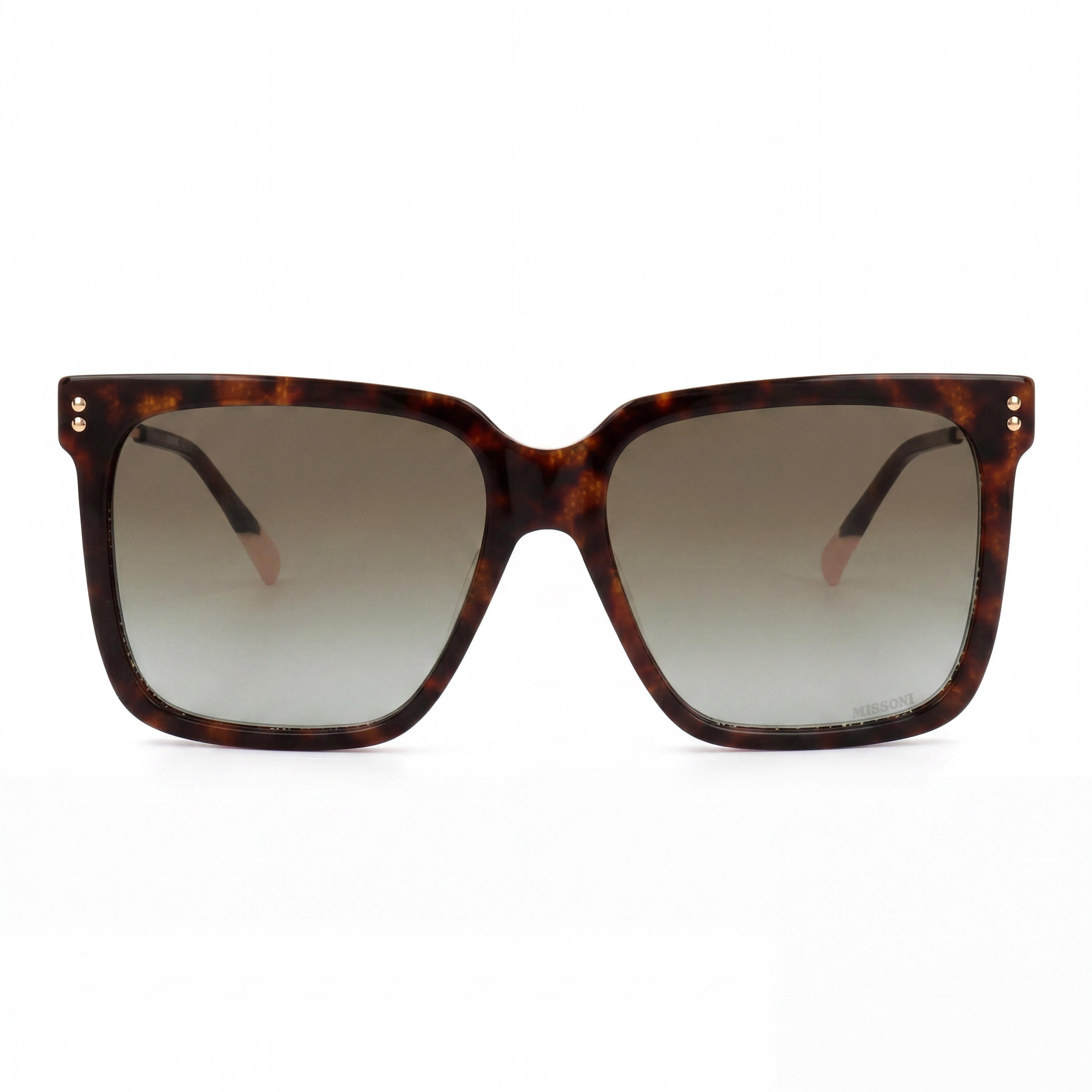 Gafas de sol clásicas Missoni para mujer, acetato carey oscuro, lentes degradadas marrones, 100% protección UV, 57mm, Photo 2
