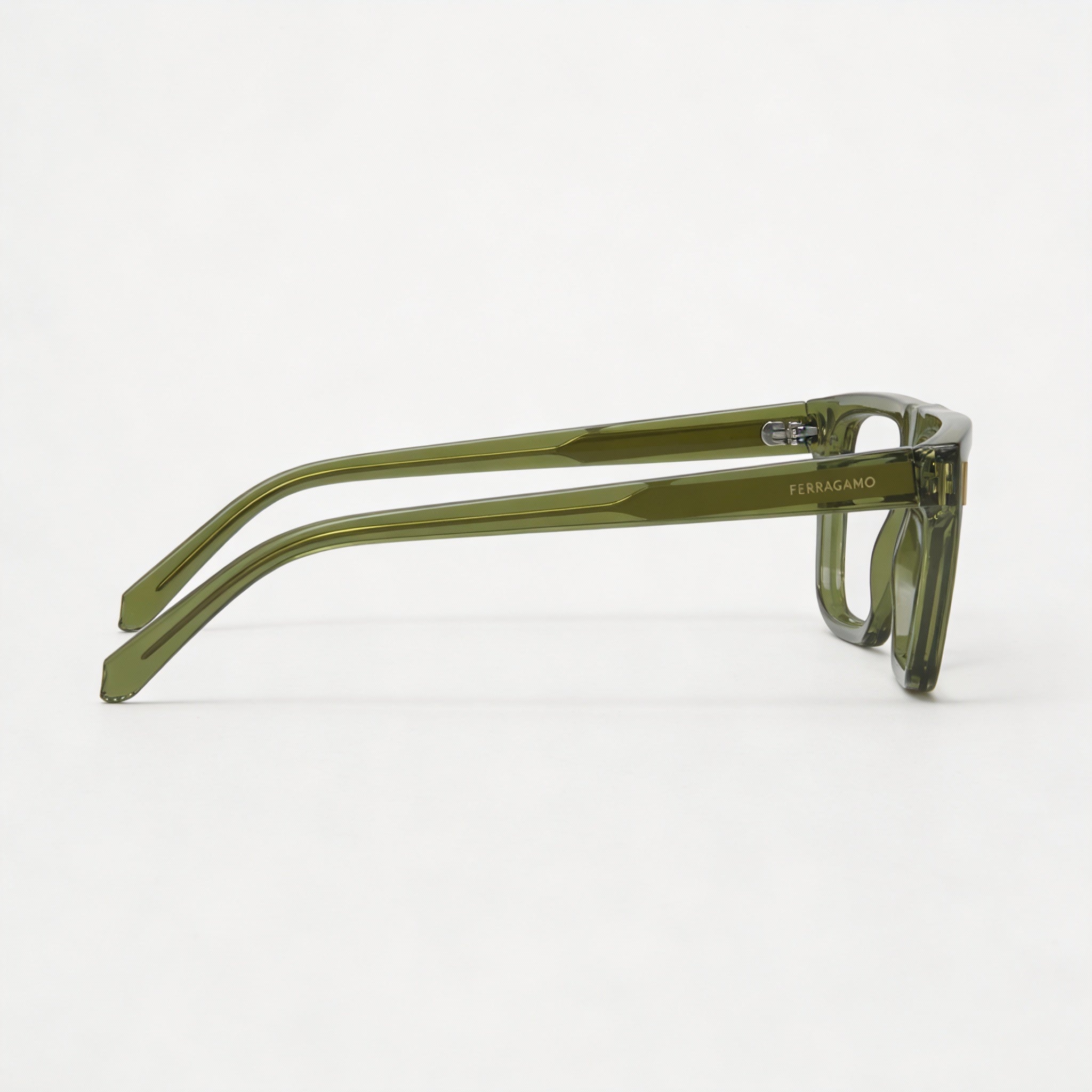 Salvatore Ferragamo Sf2997 Men's Transparent Khaki Metal Frame Polycarbonate Sunglasses 55mm, Photo 3