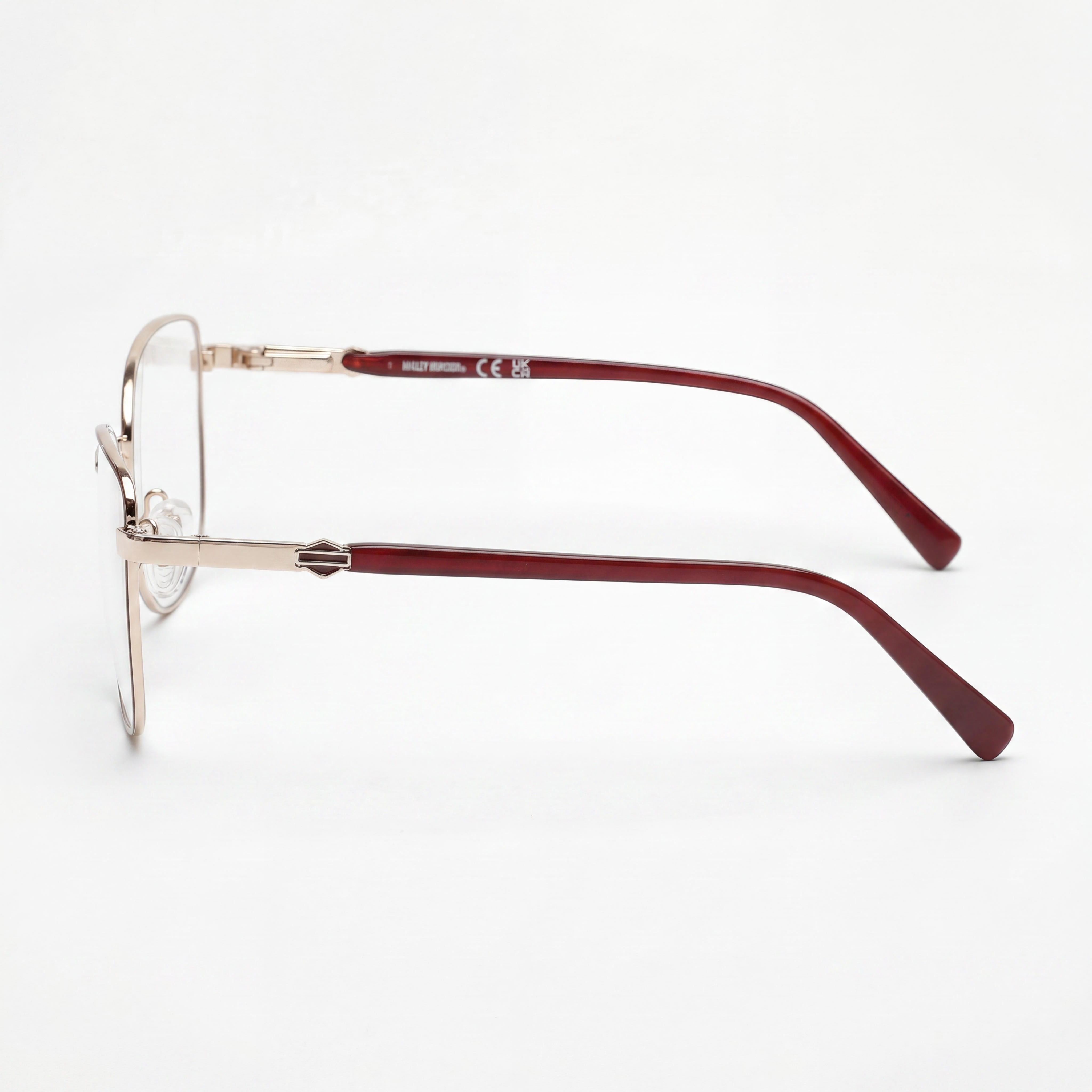Harley-Davidson Men's Hd0575 Eyewear with Bordeaux Metal Frame, Clear Polycarbonate Lenses, 53mm, Photo 2