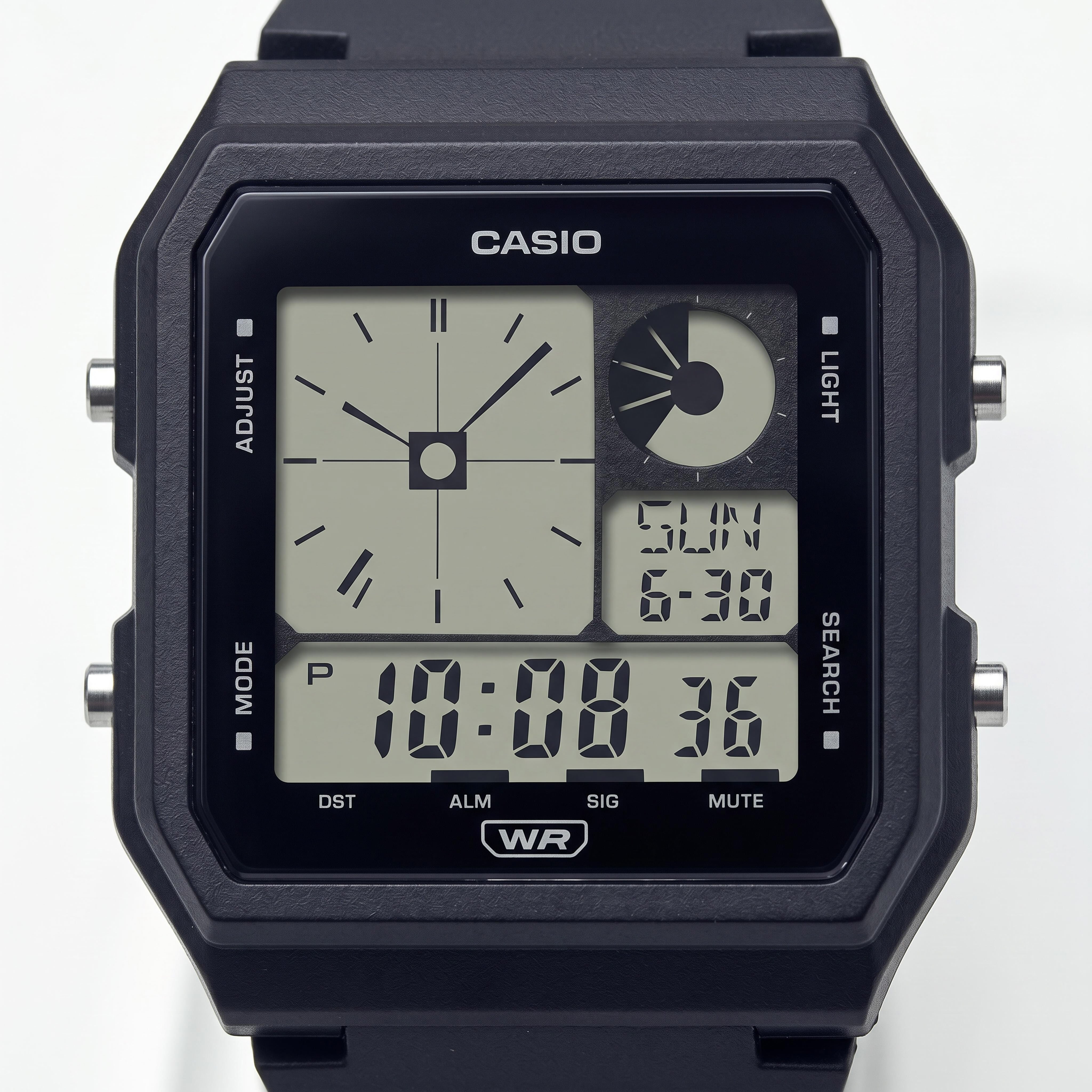 Casio LF-20W-1ACF Unisex Black Bio-Based Resin Band World Time, LED Illumination, Stopwatch, 5 Alarms Watch, Photo 3