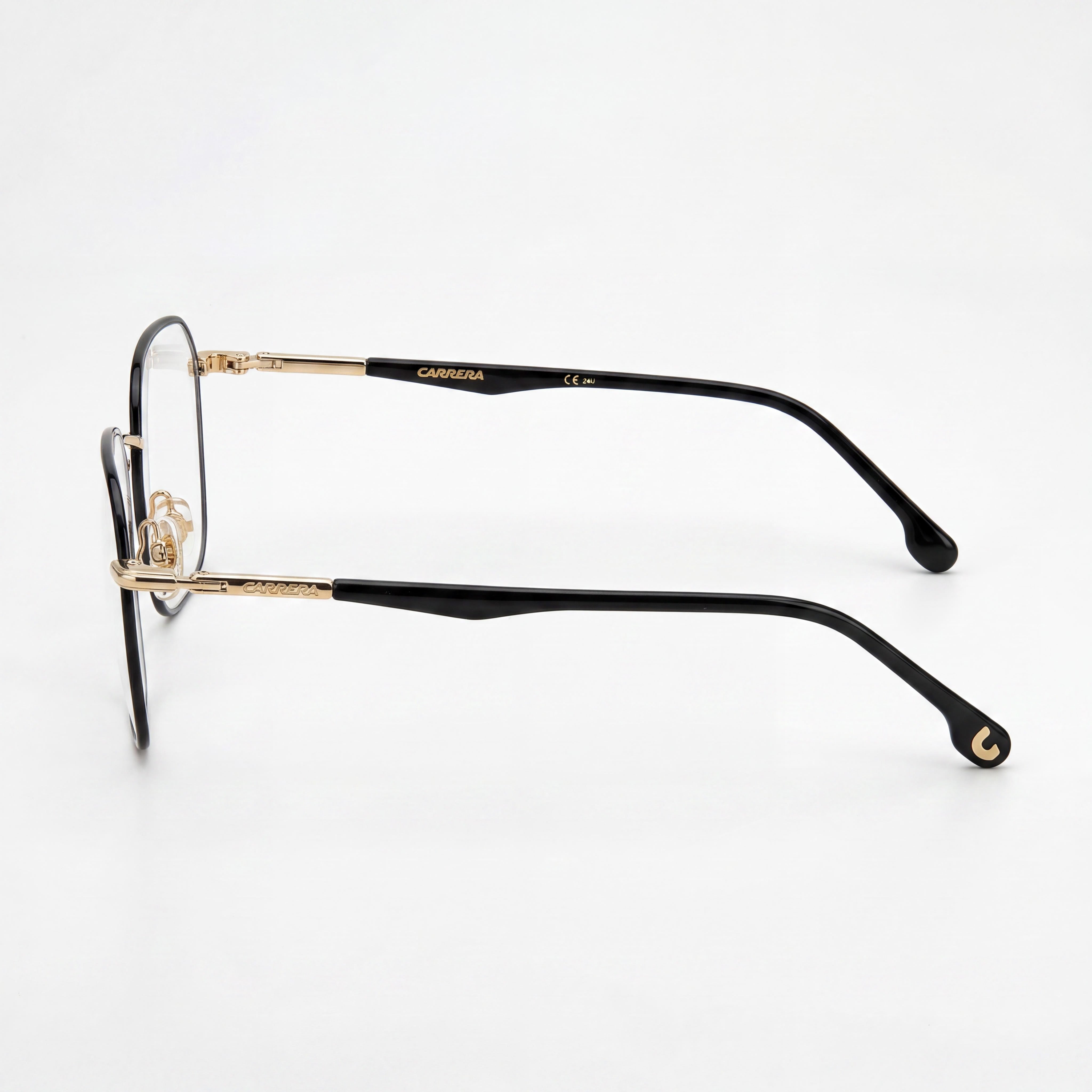 Gafas Modernas Carrera para Hombre y Mujer con Montura de Acero de Aleación Dorada y Lentes de Policarbonato, Tamaño 53 mm, Photo 2