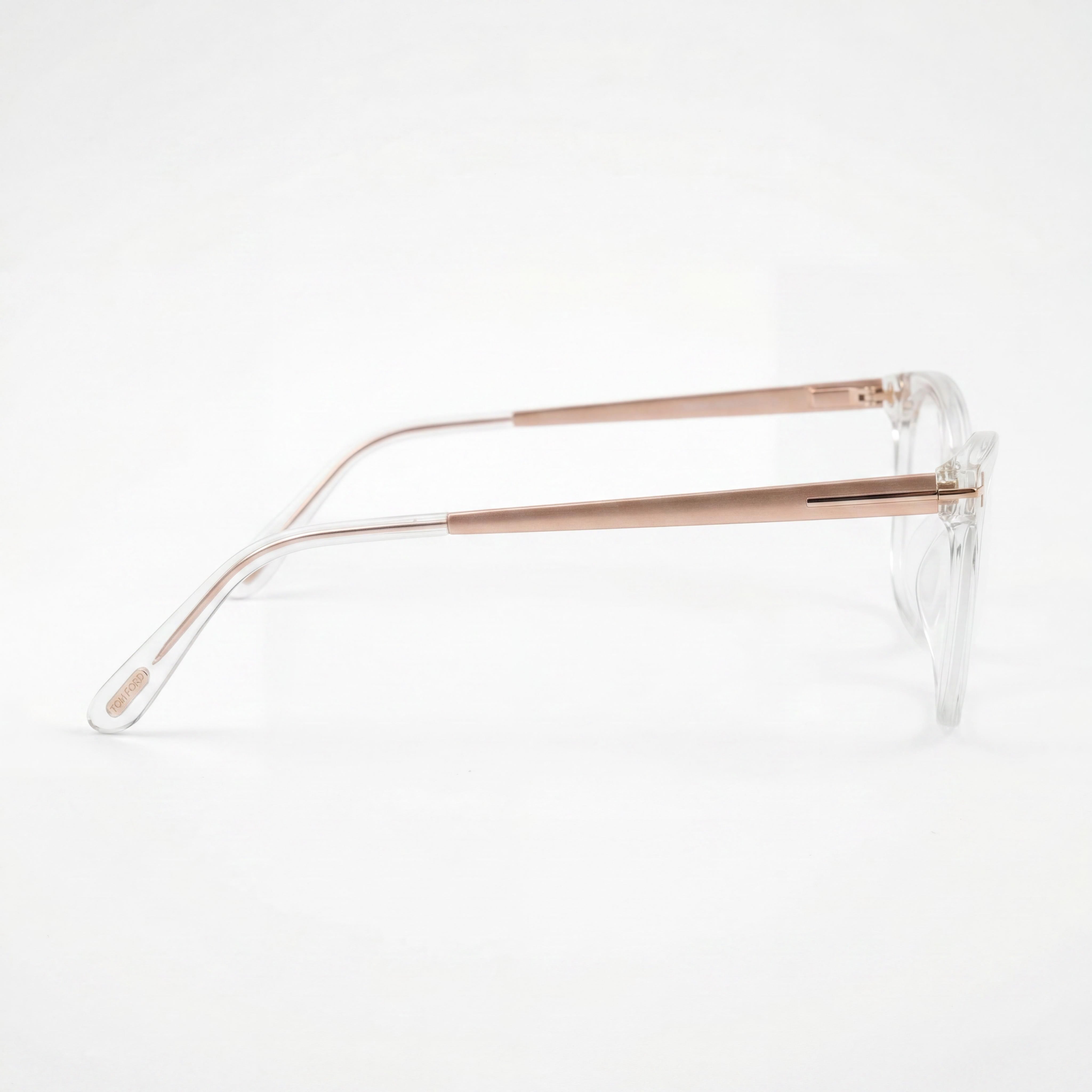 Tom Ford ft5353_026_52 Women's Plastic Eyeglasses, Crystal & Brushed Gold Frame, Clear Lenses, 52mm, Photo 2
