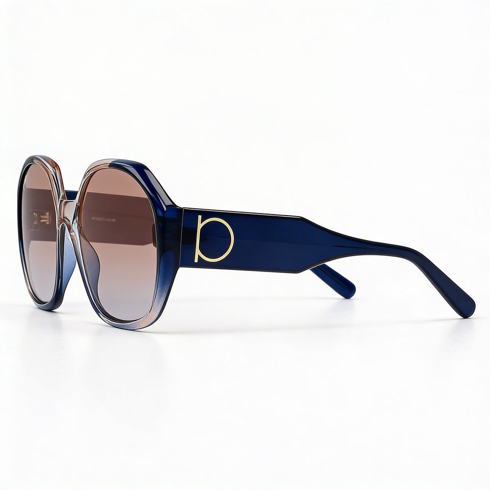 Gafas de sol unisex Salvatore Ferragamo SF943S de acetato con degradado gris rosa y protección UV de 60 mm