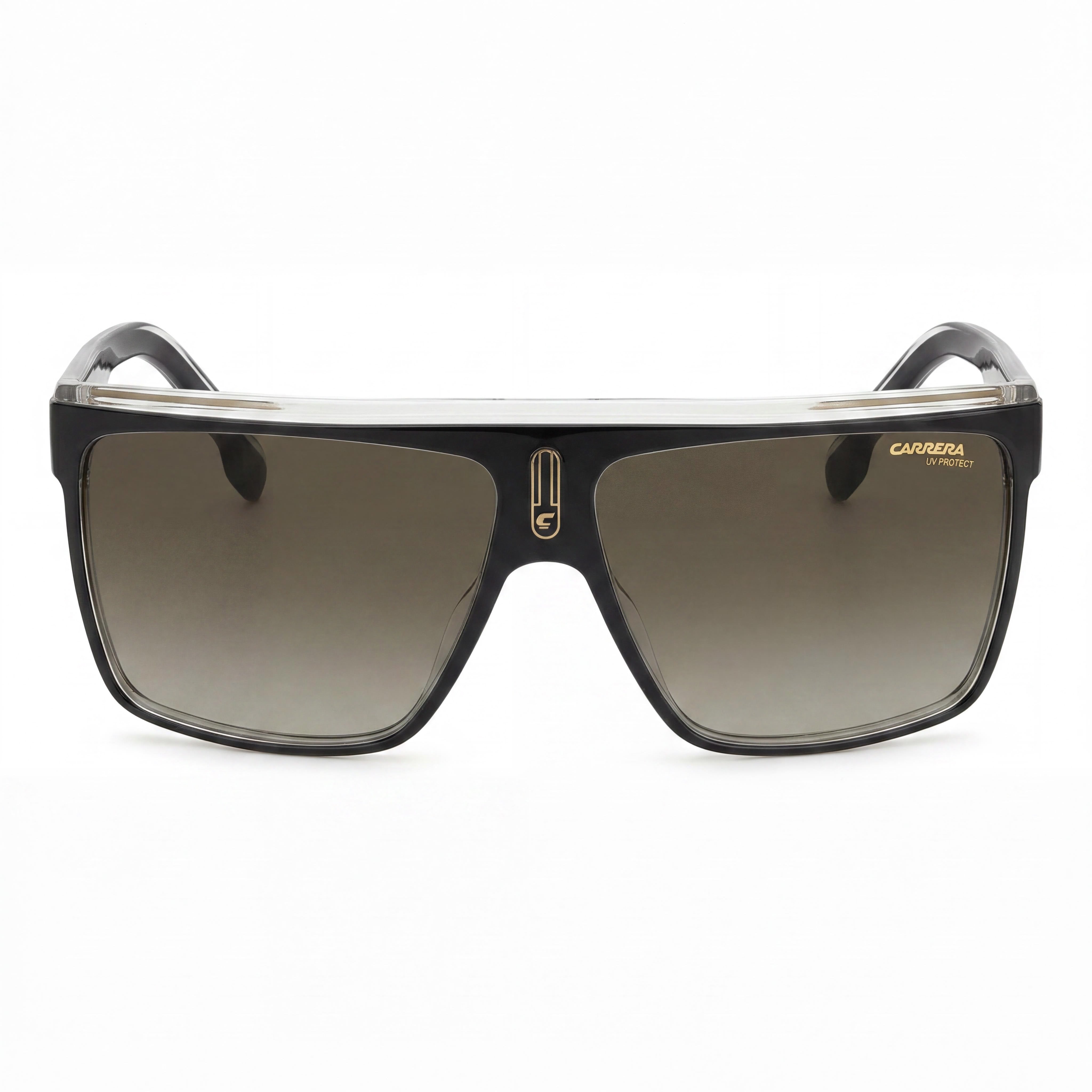 Gafas de sol Carrera 22/N para hombre, montura de poliamida con degradado marrón, protección UV, 63 mm, color negro, dorado y marrón, Photo 2