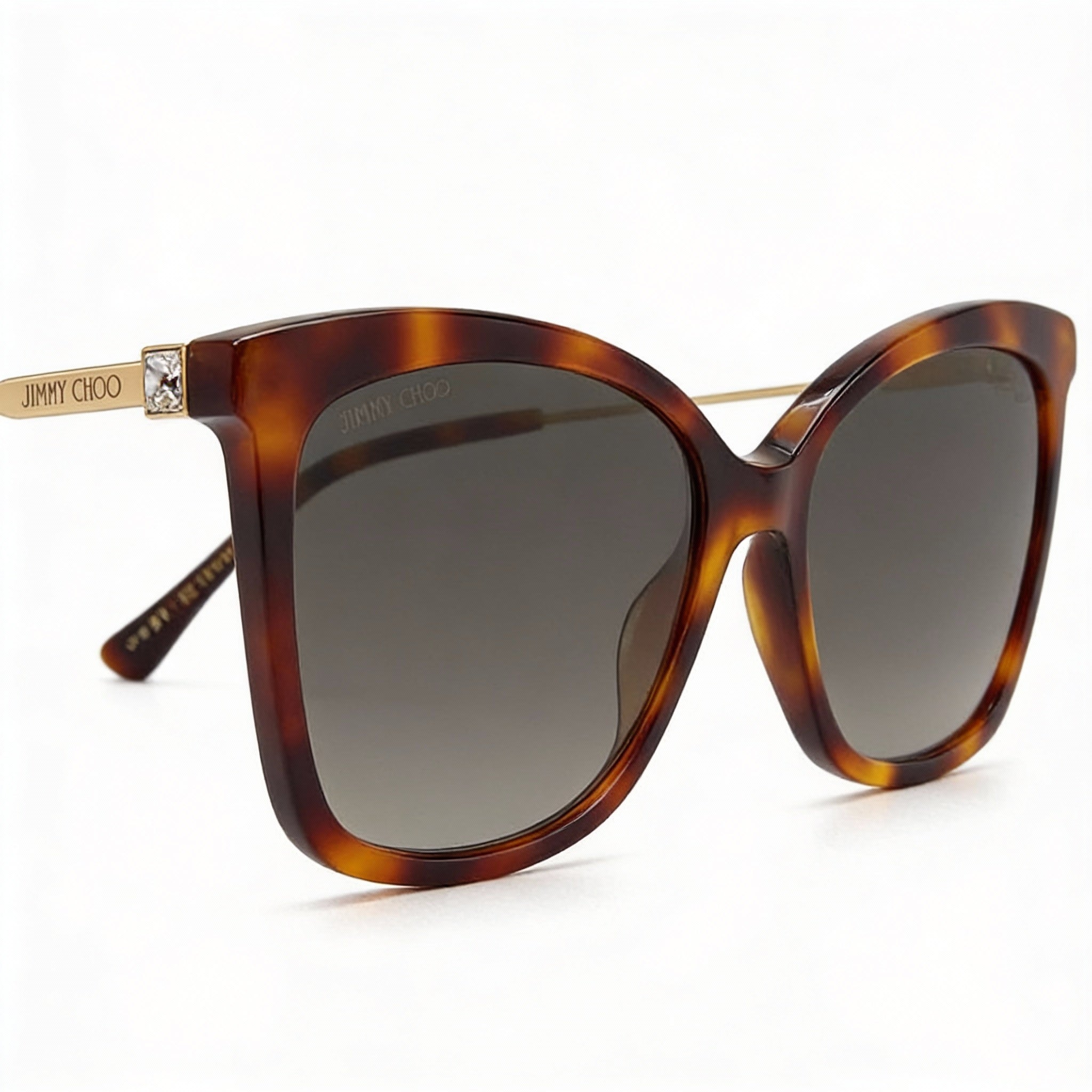 Jimmy Choo Classic Women's Havana Acetate UV Protection Sunglasses with Polycarbonate Lenses 55-17-145, Photo 3