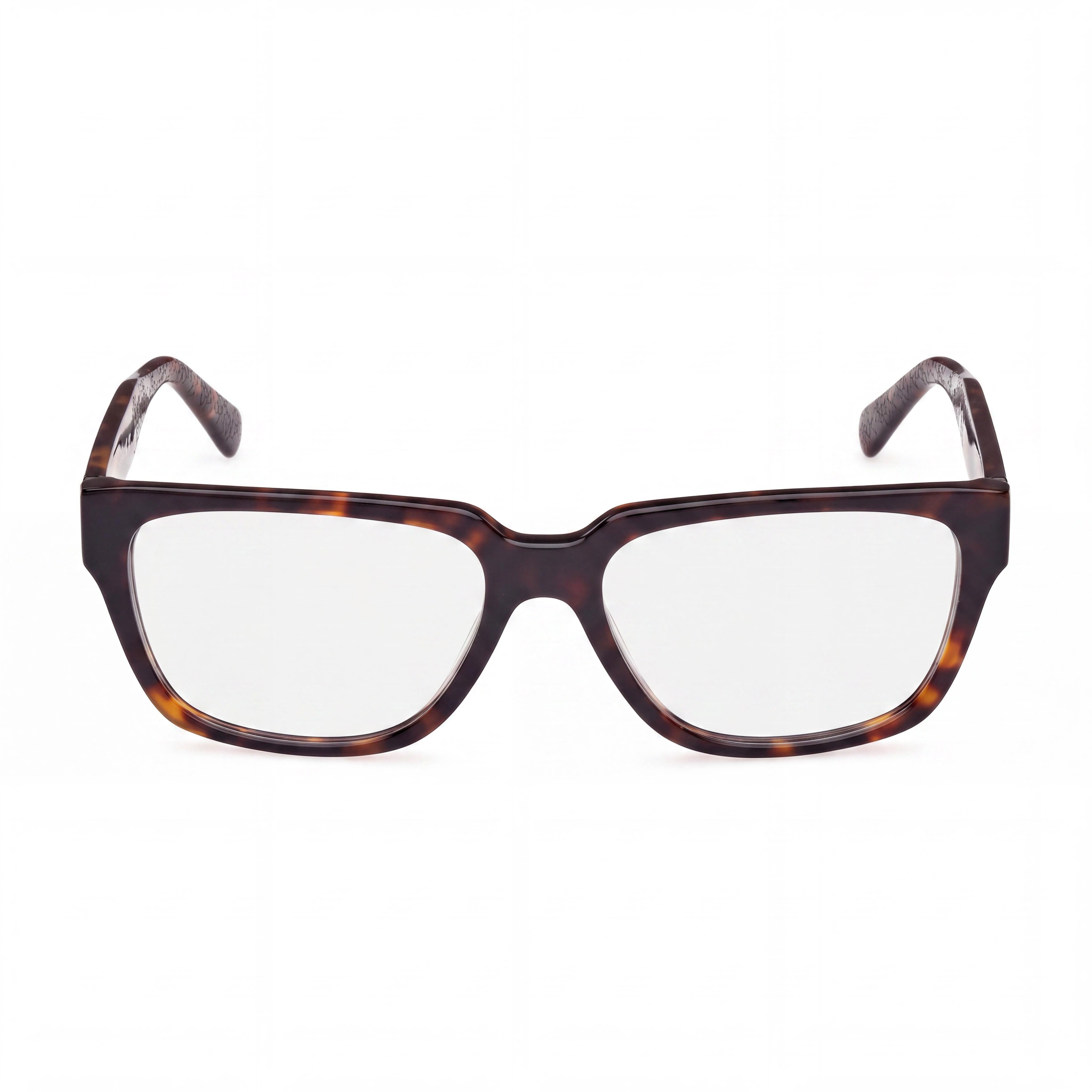 GUESS Gu50150 Men's Plastic Eyewear with Clear Lenses, Dark Havana Frame, 55-16-145mm, Photo 2