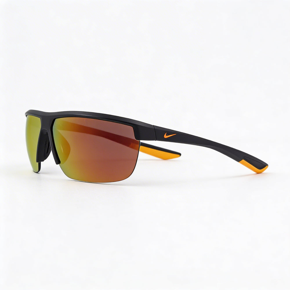 Nike Tempest Unisex Plastic Sunglasses, Gridiron Total Orange Frame, Brown Orange Mirror Lenses, 60mm UV Protected