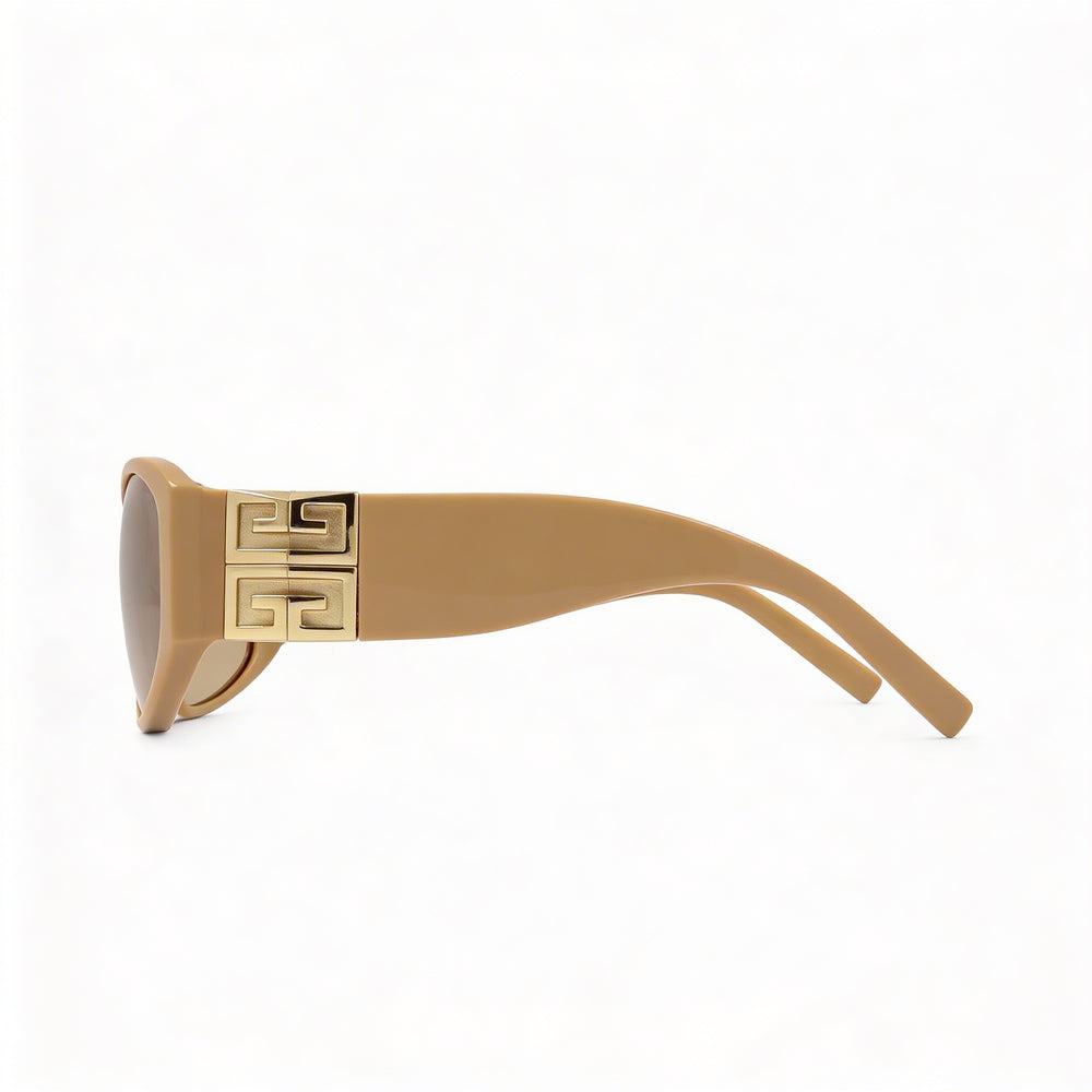 Givenchy Casual Women's Plastic Square Shiny Beige Sunglasses with Brown Lenses & UV 400 Protection 58mm