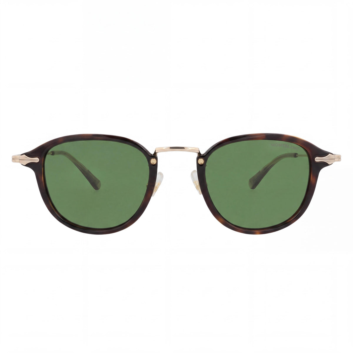 Gafas de sol para hombre MONTBLANC, montura redonda/ovalada color habana con inyección dorada y lentes no polarizadas, 48-18-140 mm, Photo 2