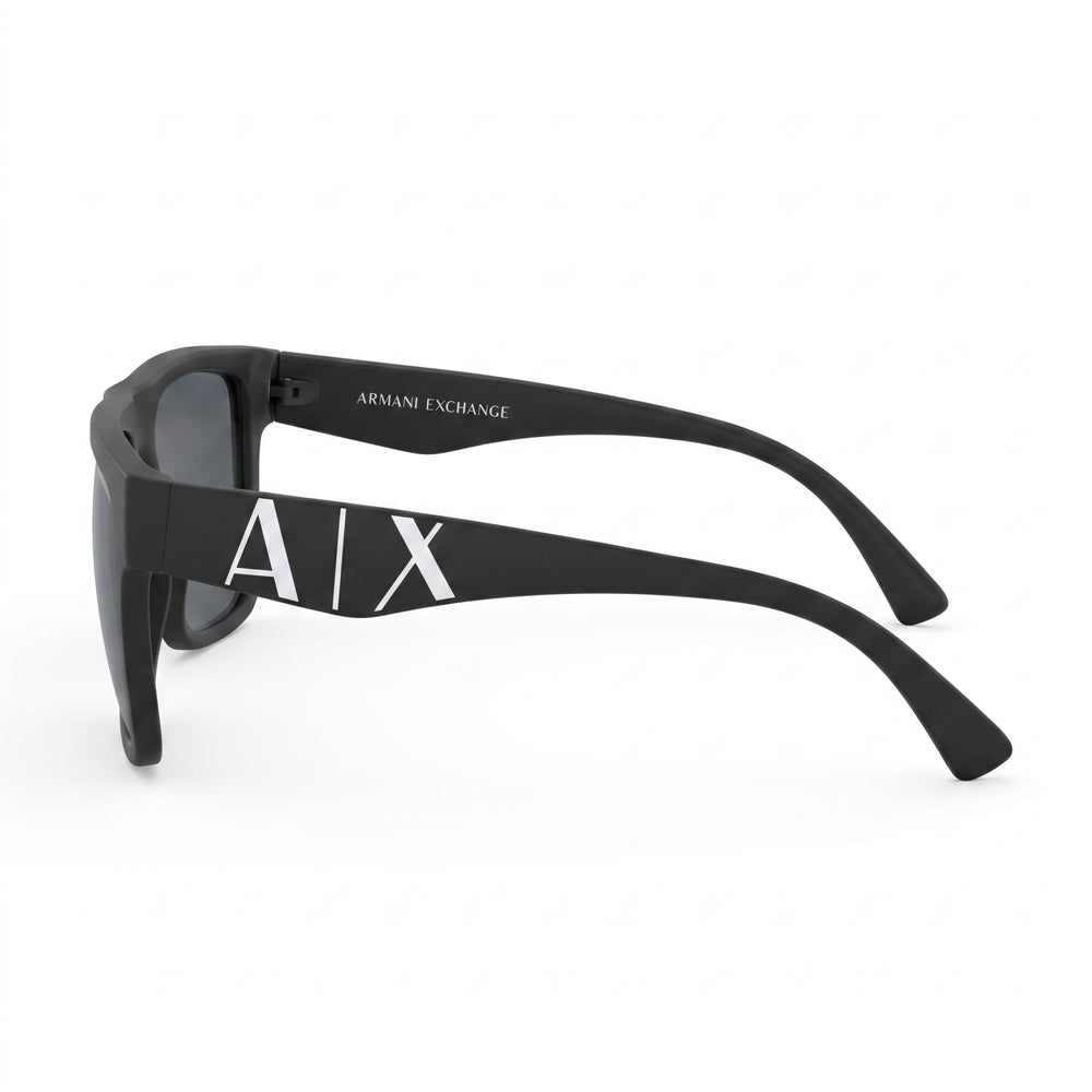 A|X Armani Exchange Gafas de Sol de Plástico Negro Mate Minimalistas Modernas para Hombre con Cristales Gris Oscuro de 55 mm