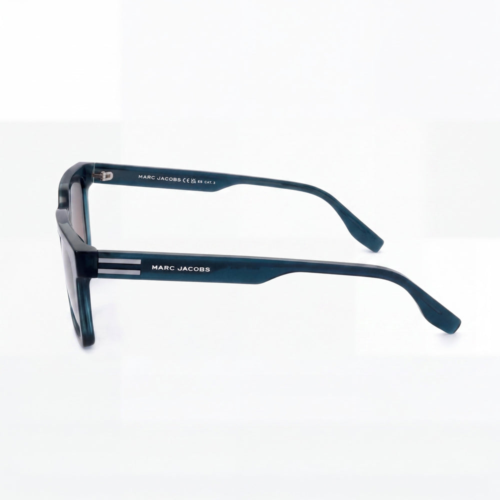 Marc Jacobs informal para hombre, montura de acetato azul y marrón, lentes marrones sin polarizar, 53 mm de ancho de lente