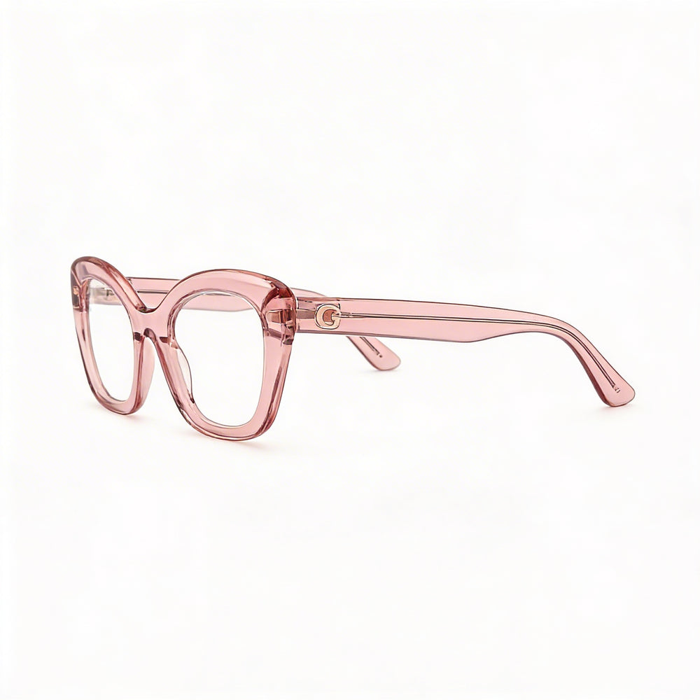 Guess Gu50225 Women's Light Pink Plastic Frame Eyewear with Polycarbonate Non- Lenses, 51mm Lens Width