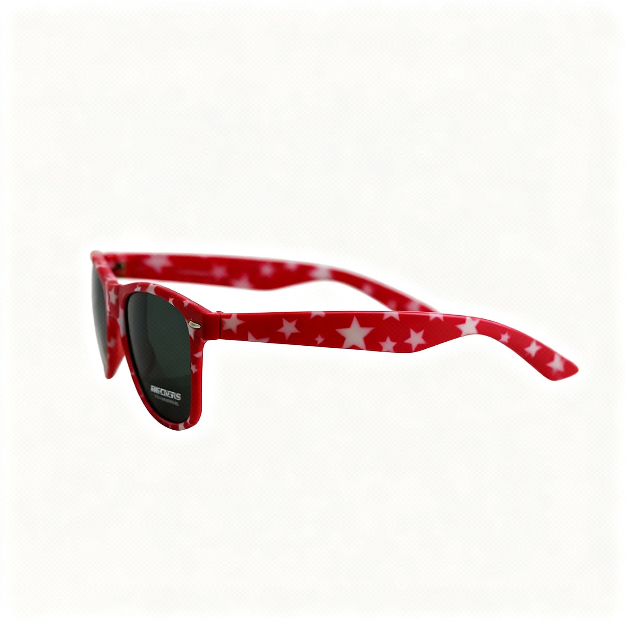 Skechers Rectangle Unisex Acetate Red With White Stars Frame Eyewear with Black Non-Polarized UV Lenses, Size 54-20-140, Photo 3