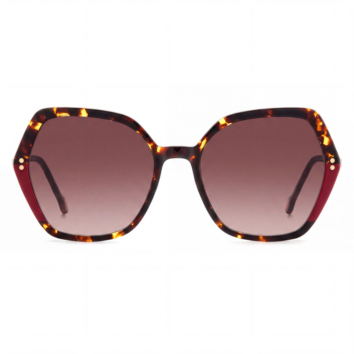 Gafas de sol Carolina Herrera para mujer esenciales de acetato ligero, La Habana, rojo-marrón, sin polarizar, protección UV, con cristales marrones degradados, de 55 mm, Photo 2