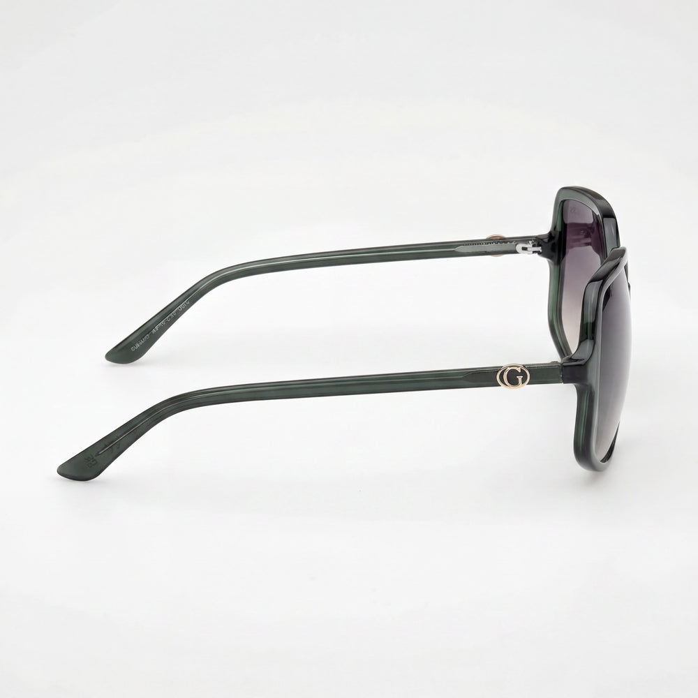 GUESS GU00257 Women's Shiny Dark Green Plastic Sunglasses Gradient Green Lenses 57mm UV Protection