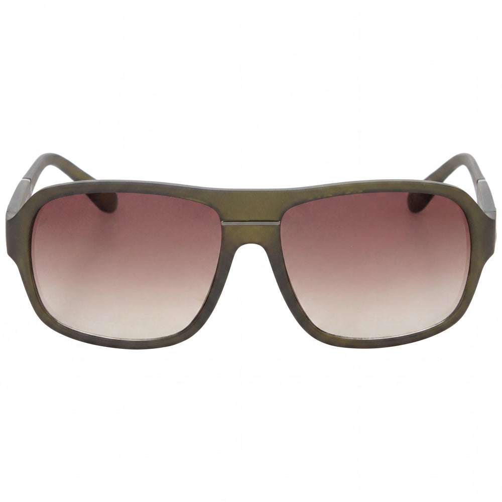 Gafas de sol GUESS GG2105 para hombre, estilo aviador, con montura de plástico en verde claro mate degradado, lentes verdes, protección UV, 60 mm