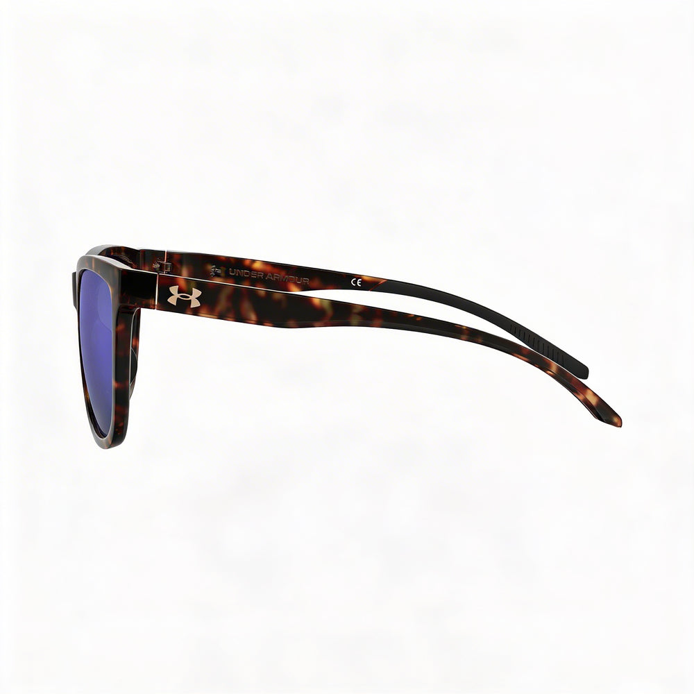 Under Armour UA PLAY UP Unisex Polyamide Grilamid Havana Sunglasses with Multilayer Violet Lenses, UV Protection, 55mm