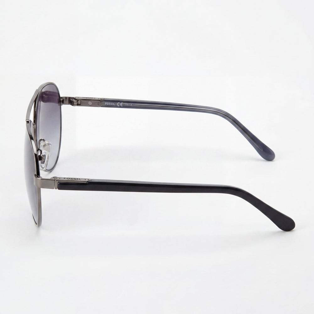 Fossil Fos 3101/S Unisex Aviator Dark Ruthenium Alloy Steel Frame Gray Shaded Lens UV Protected Sunglasses 58mm