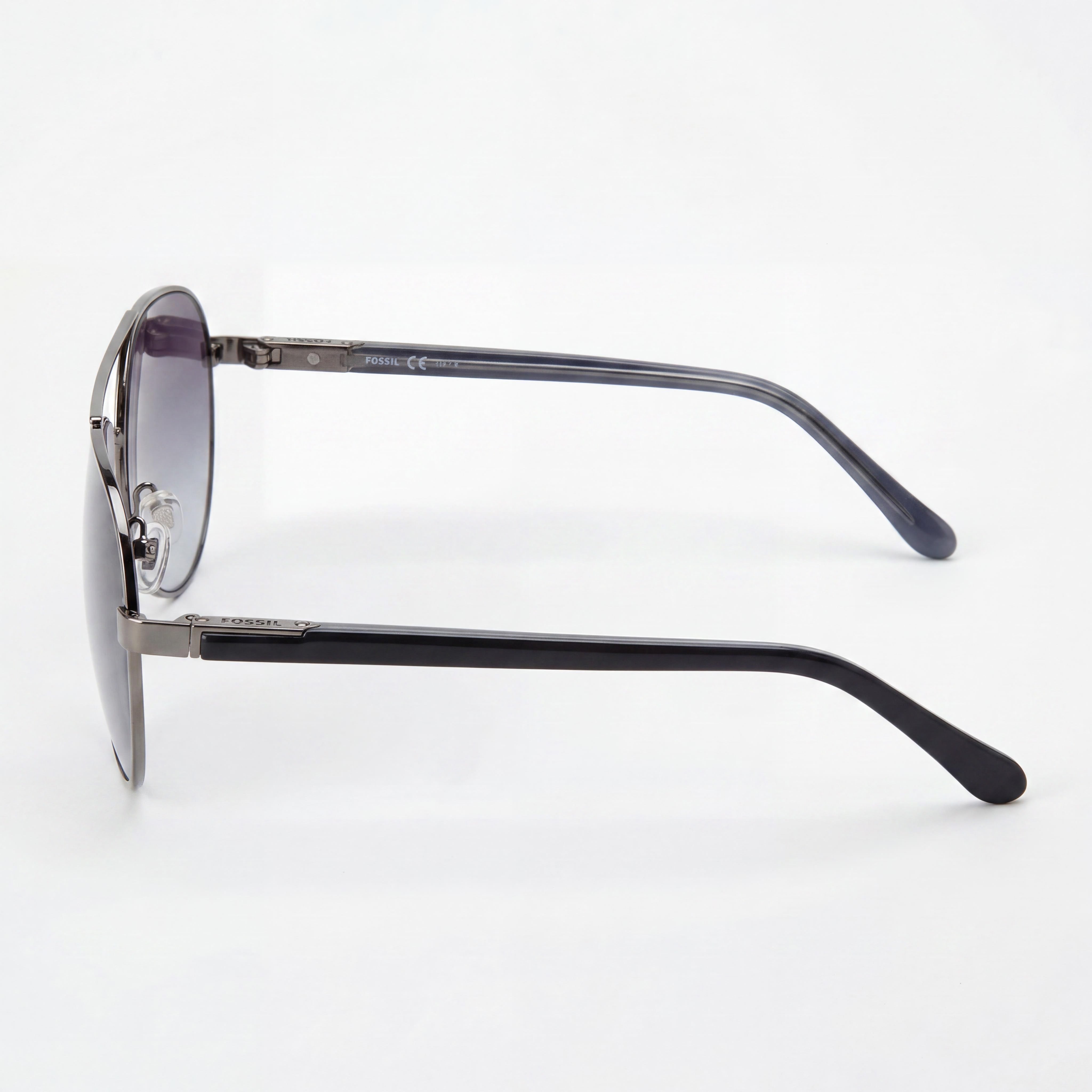 Fossil Fos 3101/S Unisex Aviator Dark Ruthenium Alloy Steel Frame Gray Shaded Lens UV Protected Sunglasses 58mm, Photo 3