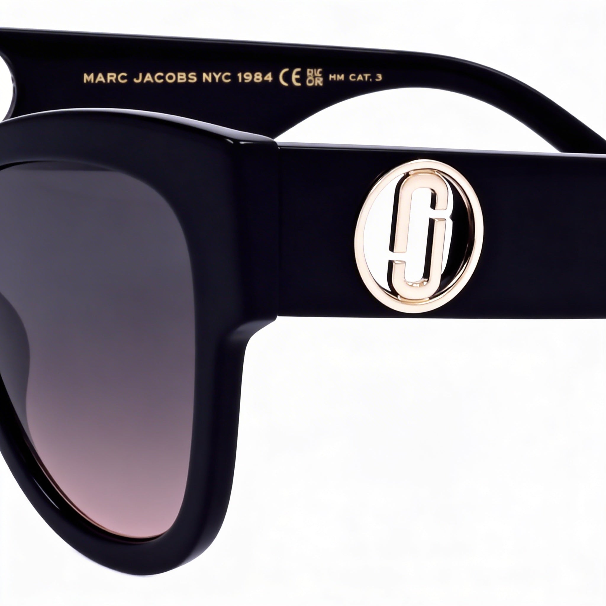 Marc Jacobs Signature Women's Black Grey Acetate Eyeglasses with UV Protection & RX-Able Lenses 53mm, Photo 2