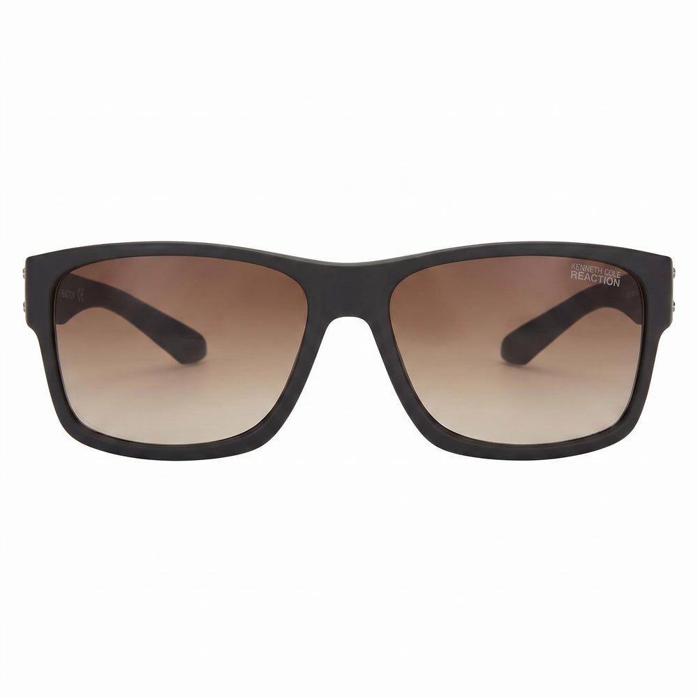 Kenneth Cole Kc1249 Men's Matte Brown Plastic Square Sunglasses, Brown Gradient Lenses, 100% UV Protection, 45-17-138mm