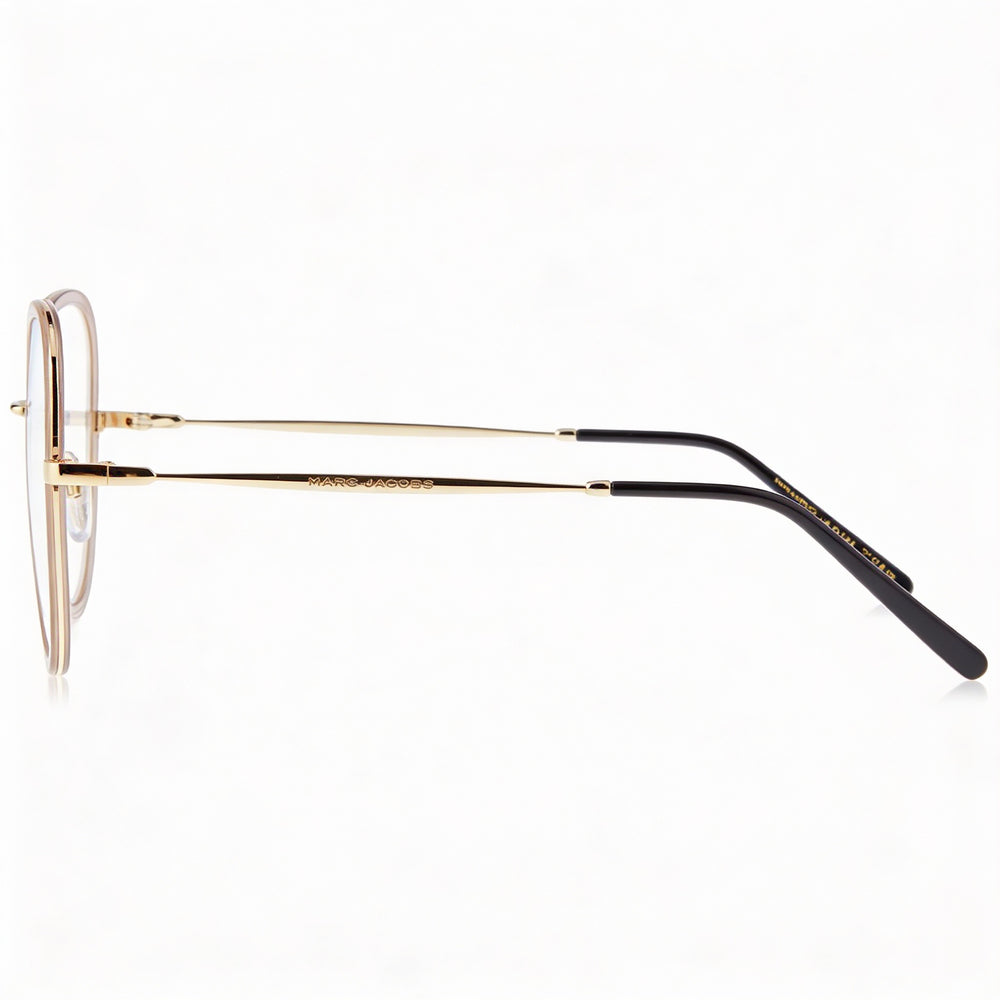 Gafas de sol Marc Jacobs Modern para mujer, montura de acero de aleación, lentes de policarbonato no polarizadas en beige y dorado, 53 mm
