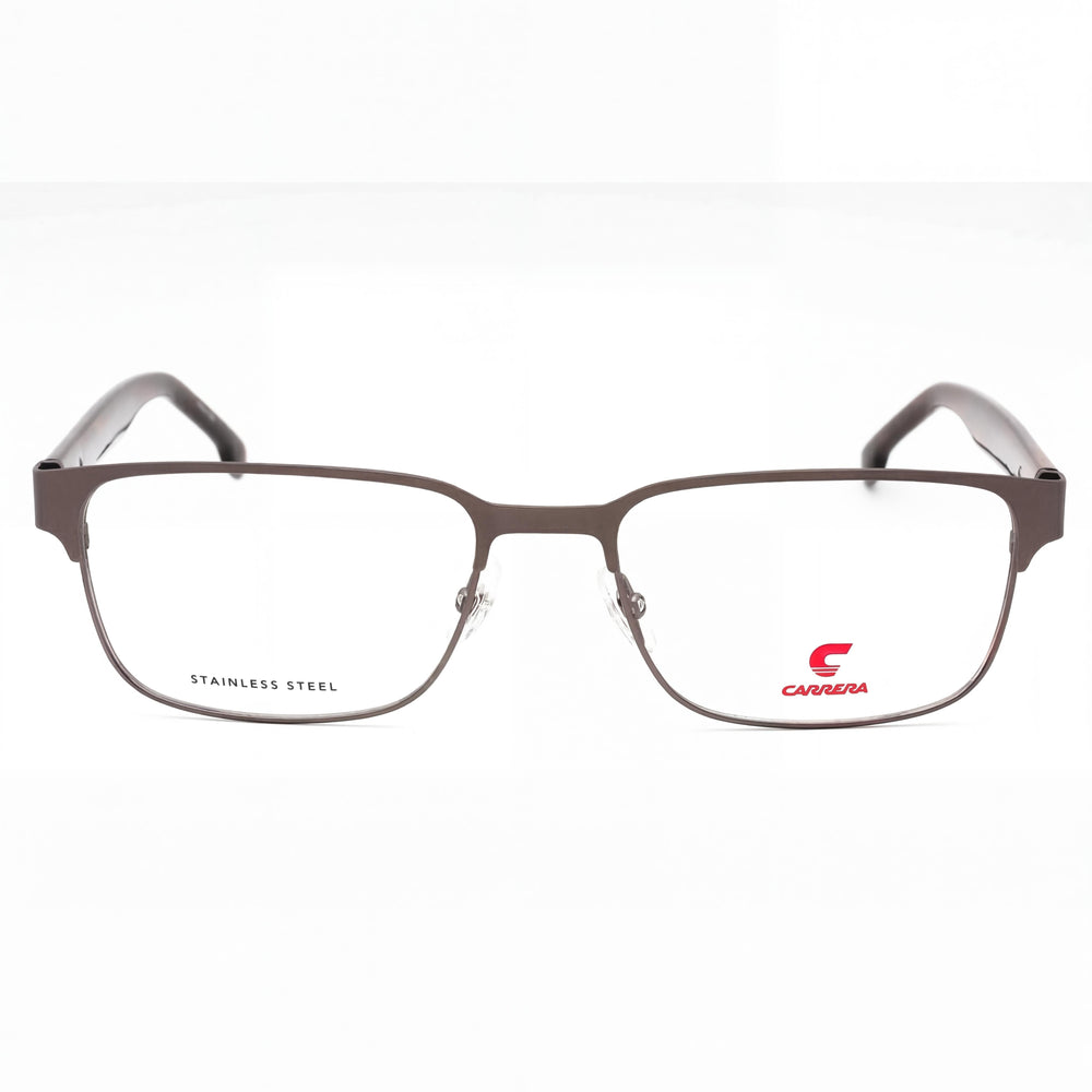 Carrera Carrera 8891 Gafas de hombre, montura de metal rutenio oscuro Habana, lentes transparentes, tamaño 56mm