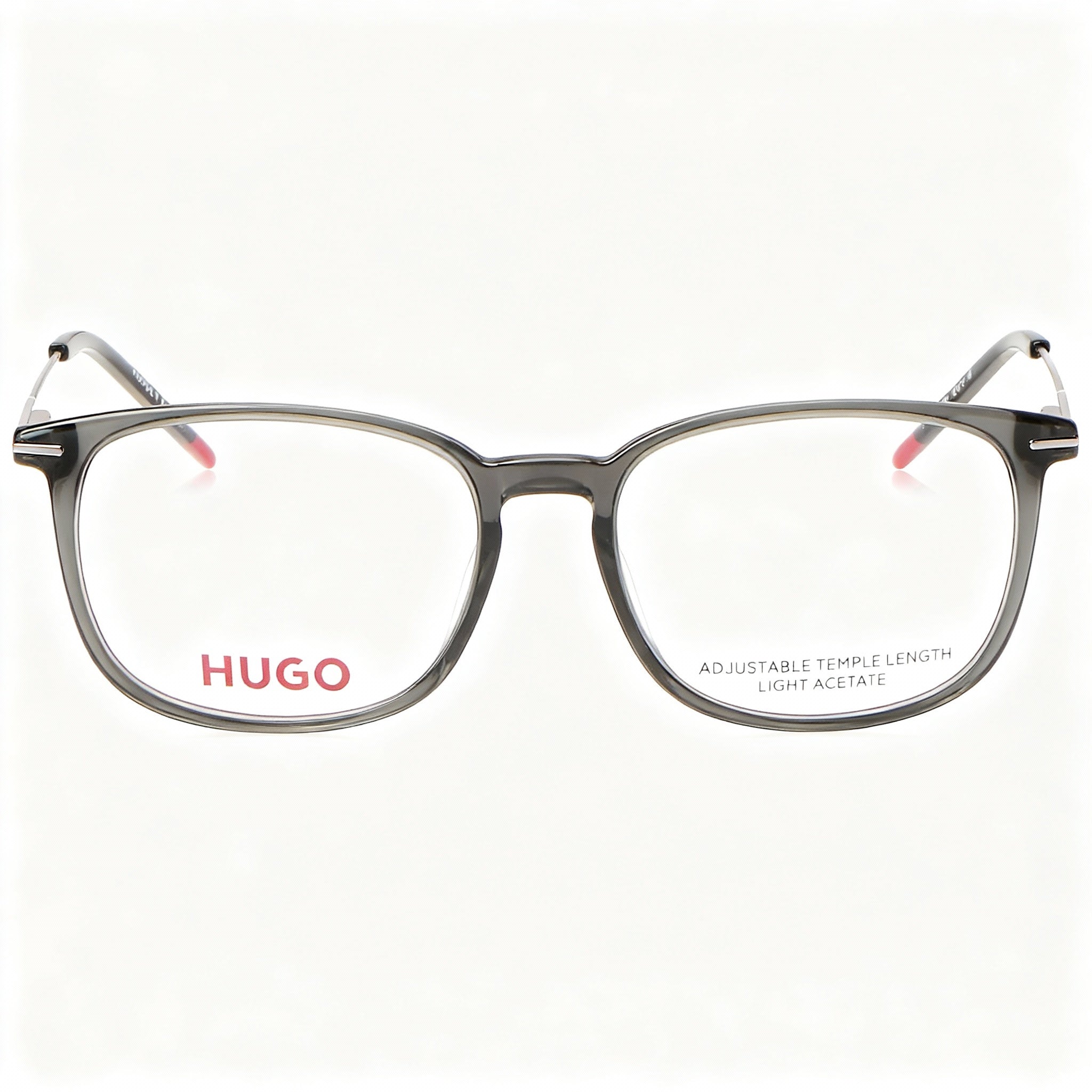 HUGO Modern Unisex Eyeglasses with Grey Magnesium Frame & Non-polarised Polycarbonate Lenses 52mm, Photo 3