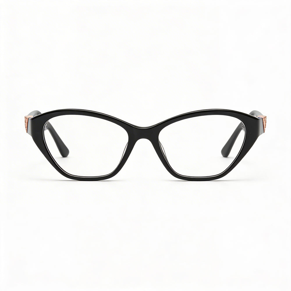 GUESS GU50162 Gafas para mujer, montura negra brillante, lentes no polarizadas, tamaño 51-16-135