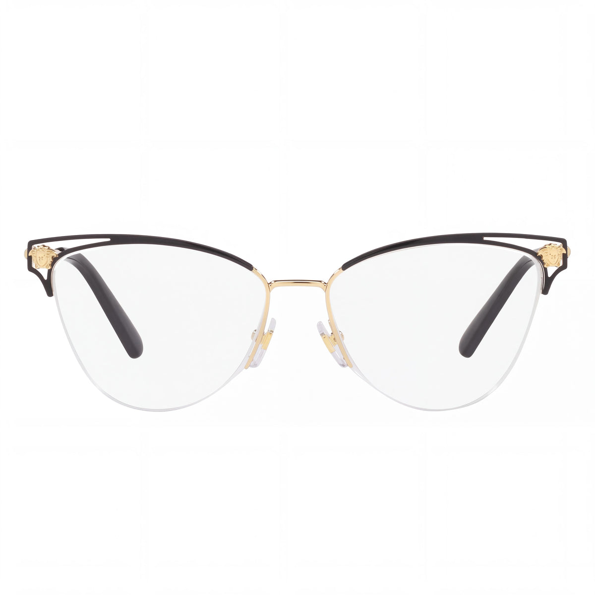 Gafas Versace Ve 1280 para mujer, de metal dorado y negro, estilo ojo de gato, 55 mm, Photo 2